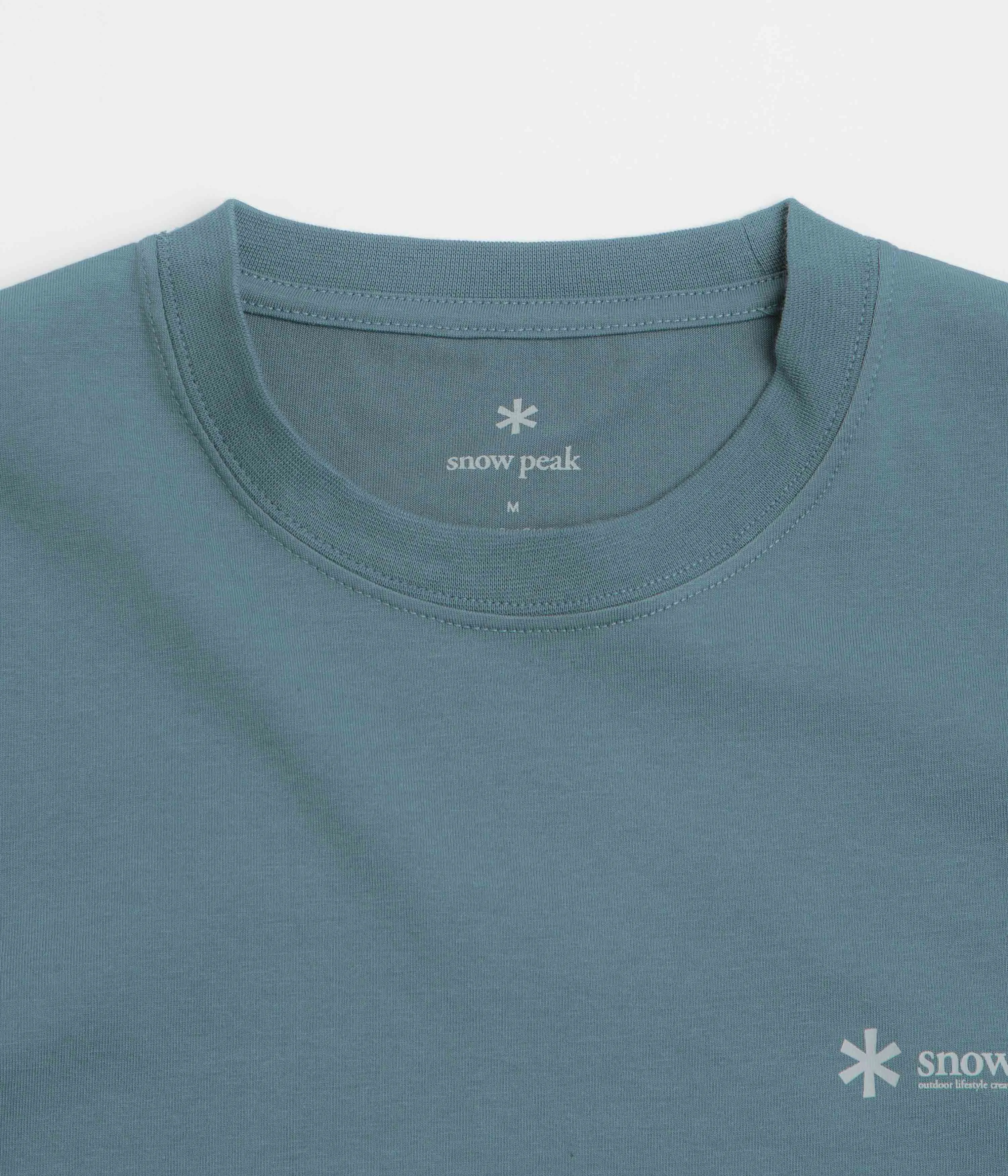 Snow Peak Chest Logo T-Shirt - Blue boat event