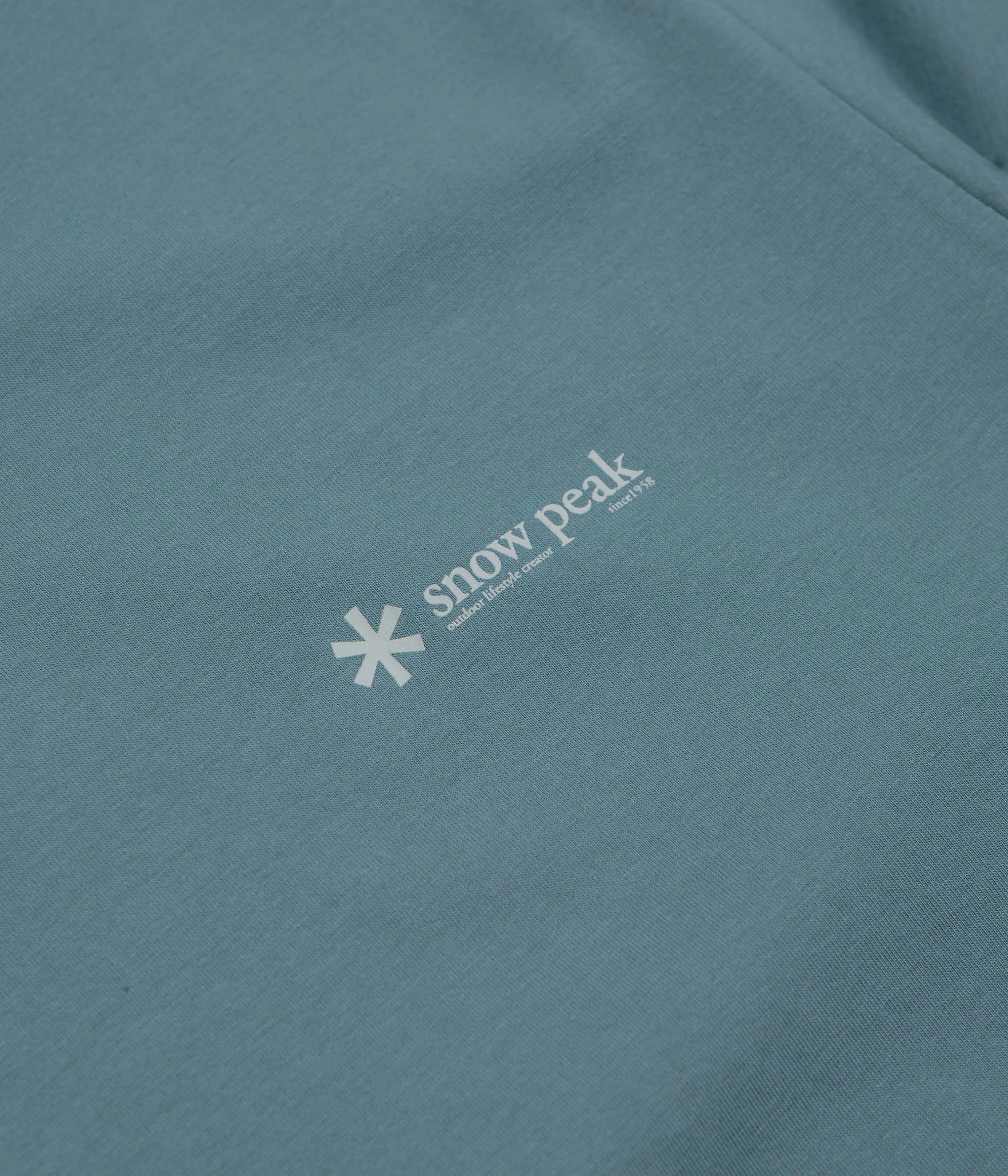 Snow Peak Chest Logo T-Shirt - Blue Odor Resistant Elegant