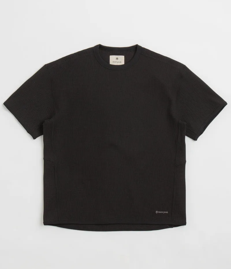 Breathable Mesh Panels Snow Peak Dry Waffle T-Shirt - Black