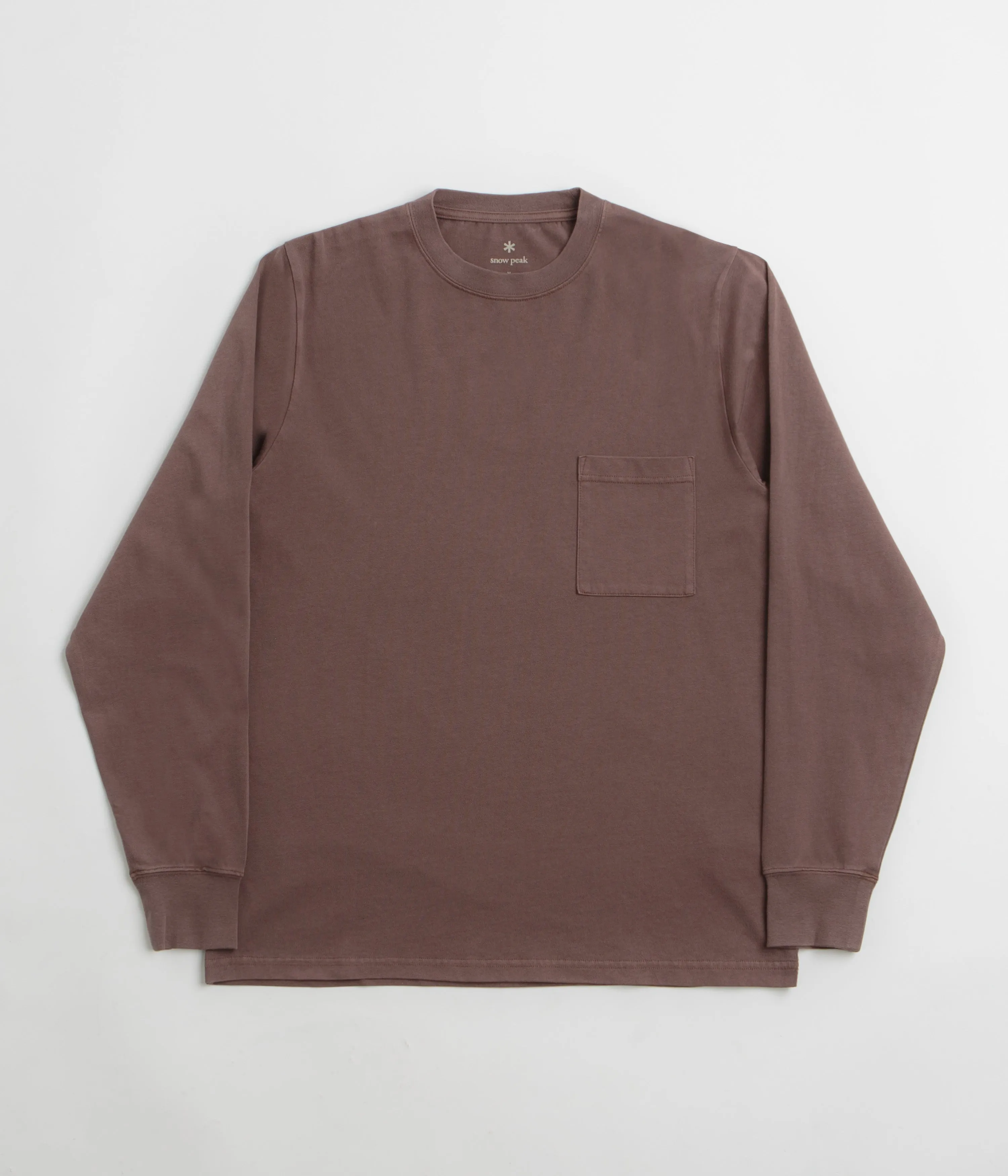 Lay flat to dry cotton shirt Snow Peak Garment Dyed Long Sleeve T-Shirt - Burgundy