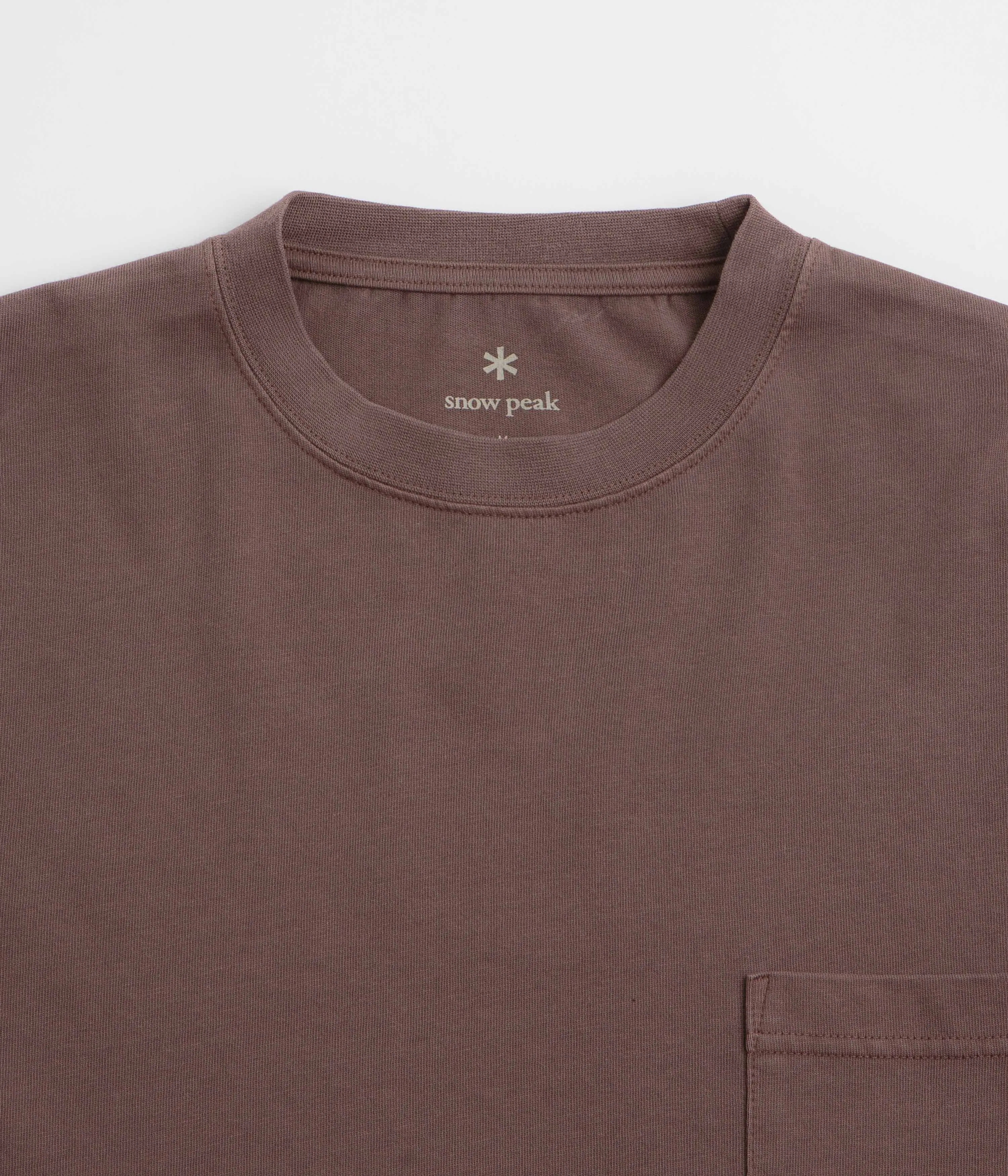 Snow Peak Garment Dyed Long Sleeve T-Shirt - Burgundy Minimalist Design Shopping Mall