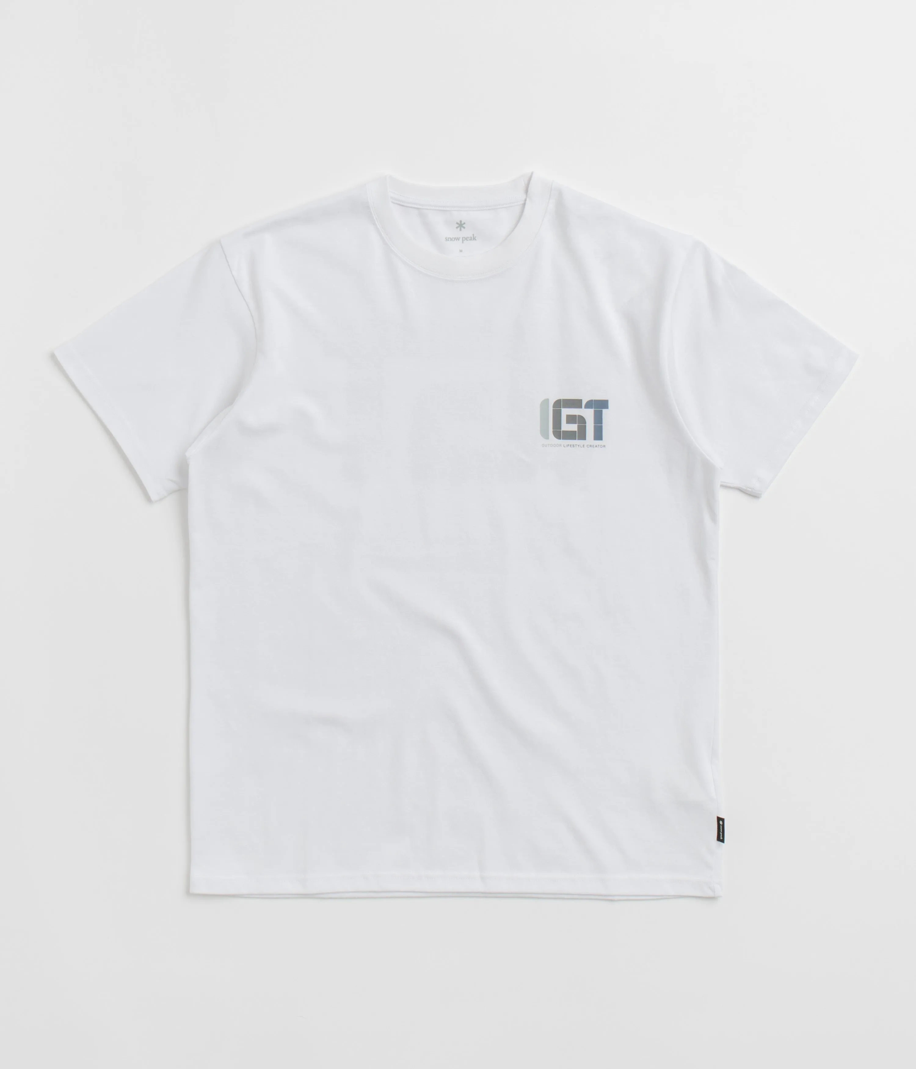 Snow Peak IGT Logo T-Shirt - White museum event floral