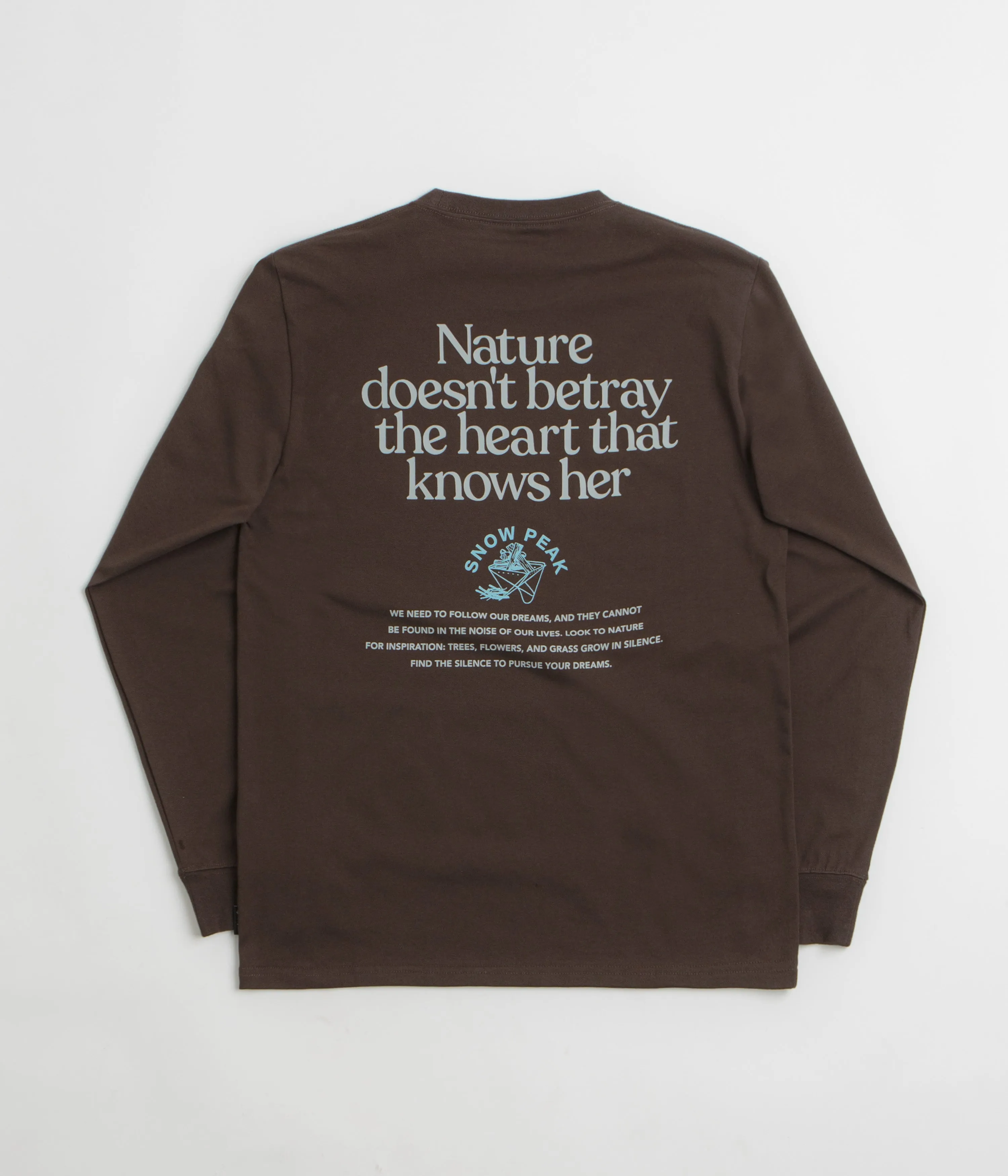 festival venue Snow Peak Living With Nature Long Sleeve T-Shirt - Dark Brown
