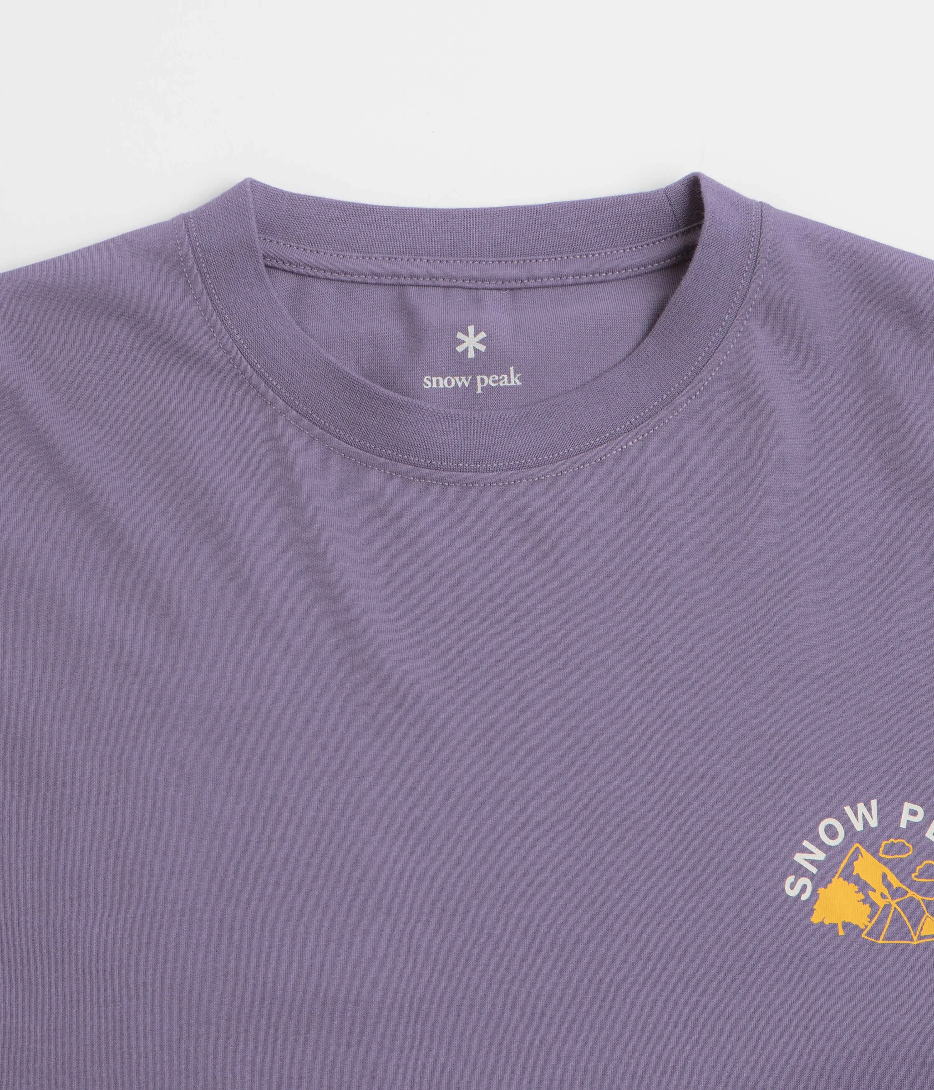 Snow Peak Living With Nature Long Sleeve T-Shirt - Purple full-length legs