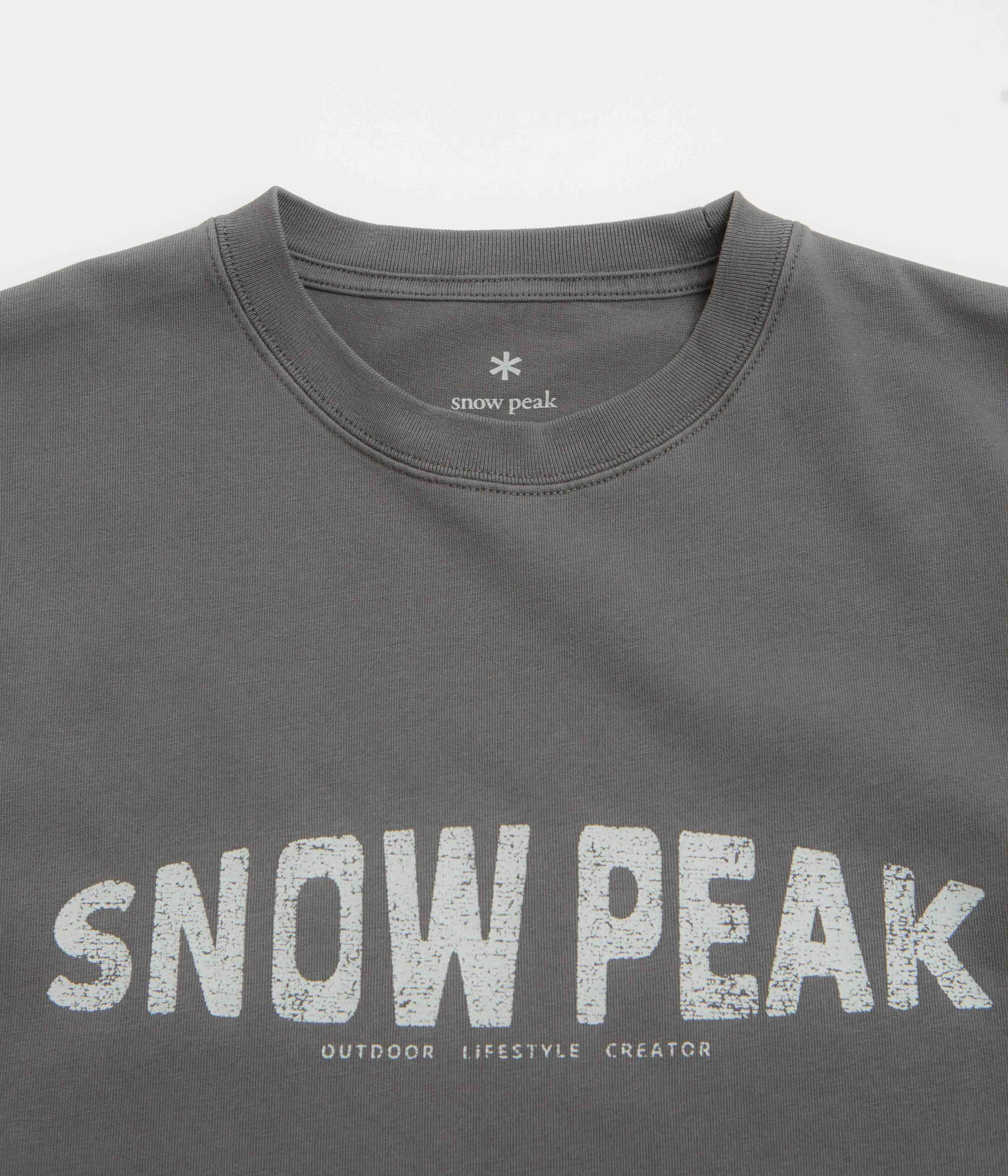 Snow Peak Oval Logo T-Shirt - Charcoal vintage