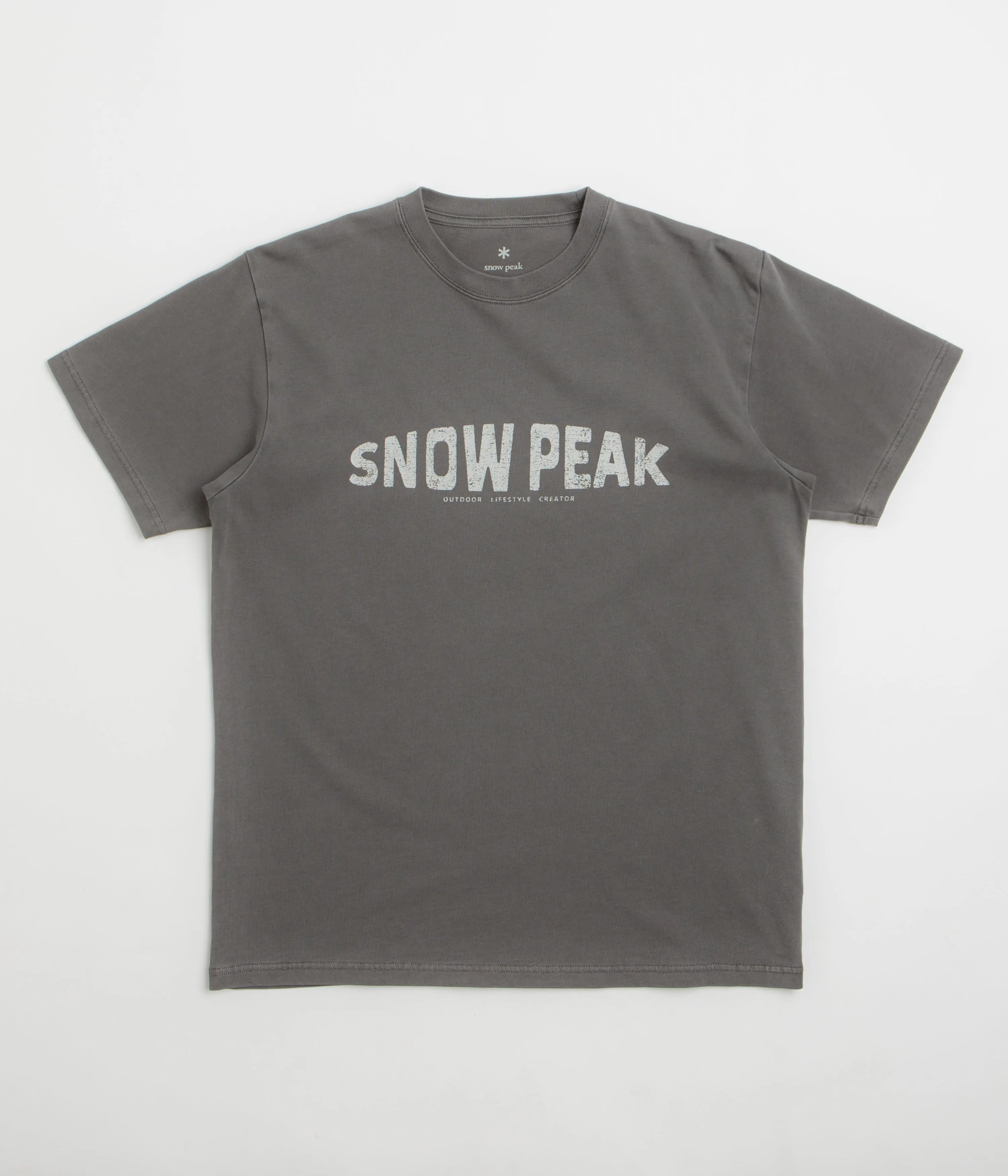 Airflow Enhanced Back Panel Snow Peak Oval Logo T-Shirt - Charcoal