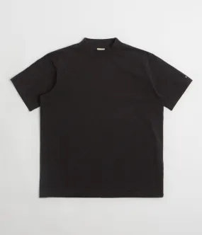 Tight-fitting Snow Peak Recycled Cotton Heavy Mockneck T-Shirt - Black