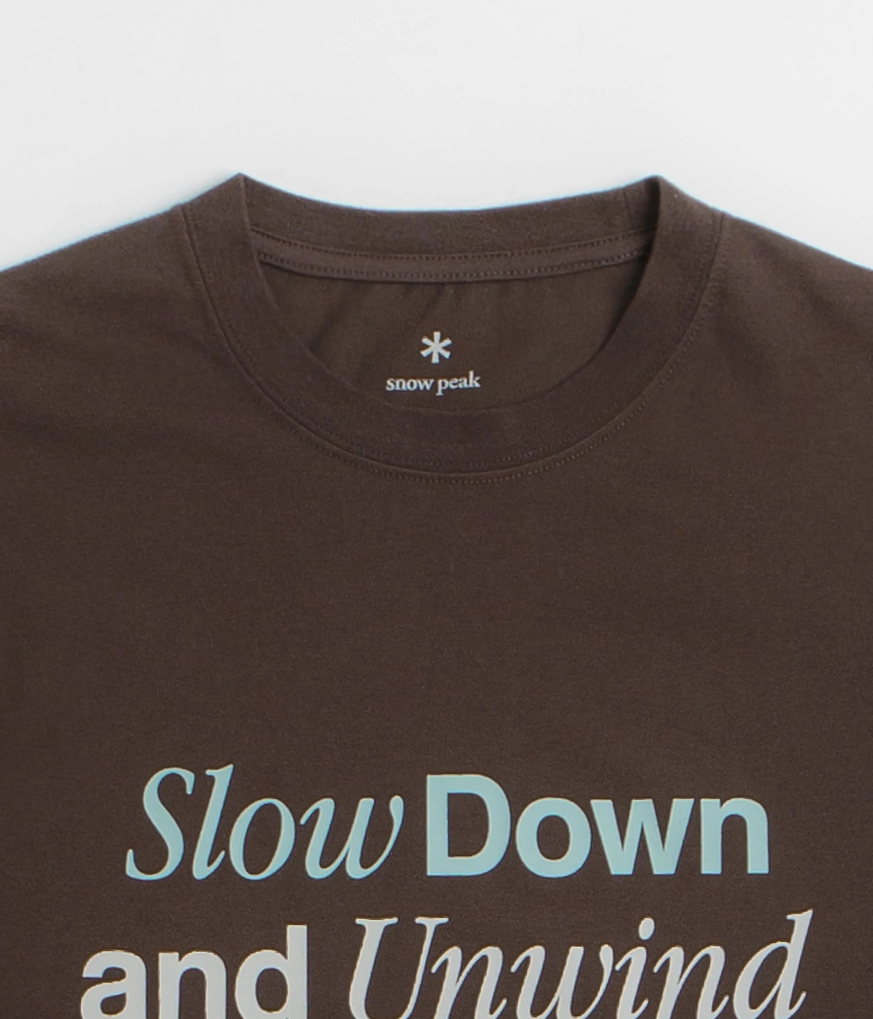 camping venue neon colors Snow Peak Relaxation T-Shirt - Dark Brown