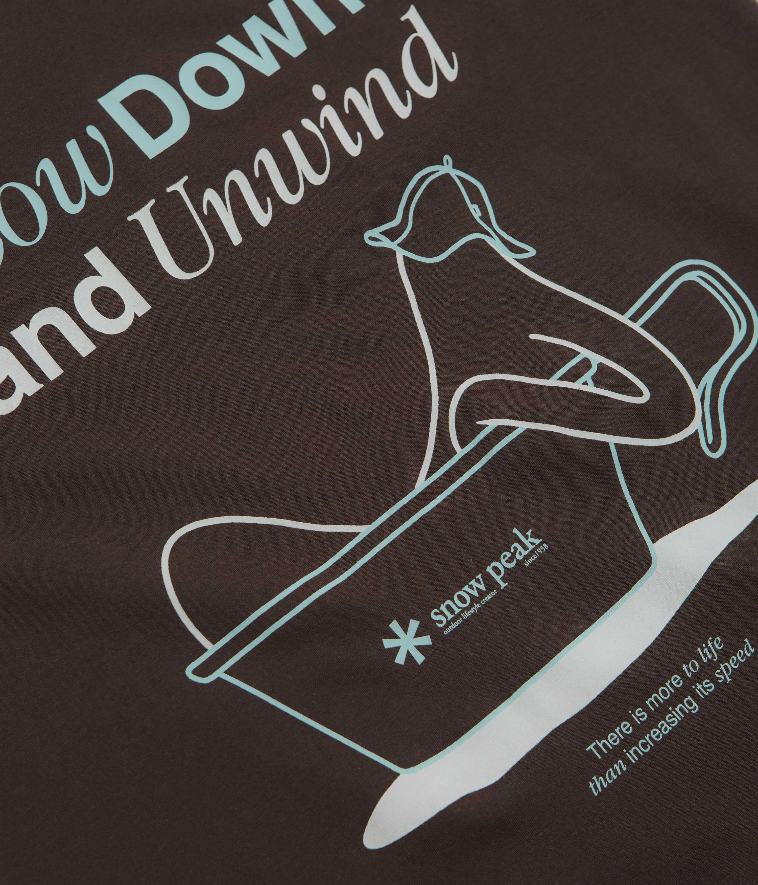 Striped concert event Snow Peak Relaxation T-Shirt - Dark Brown