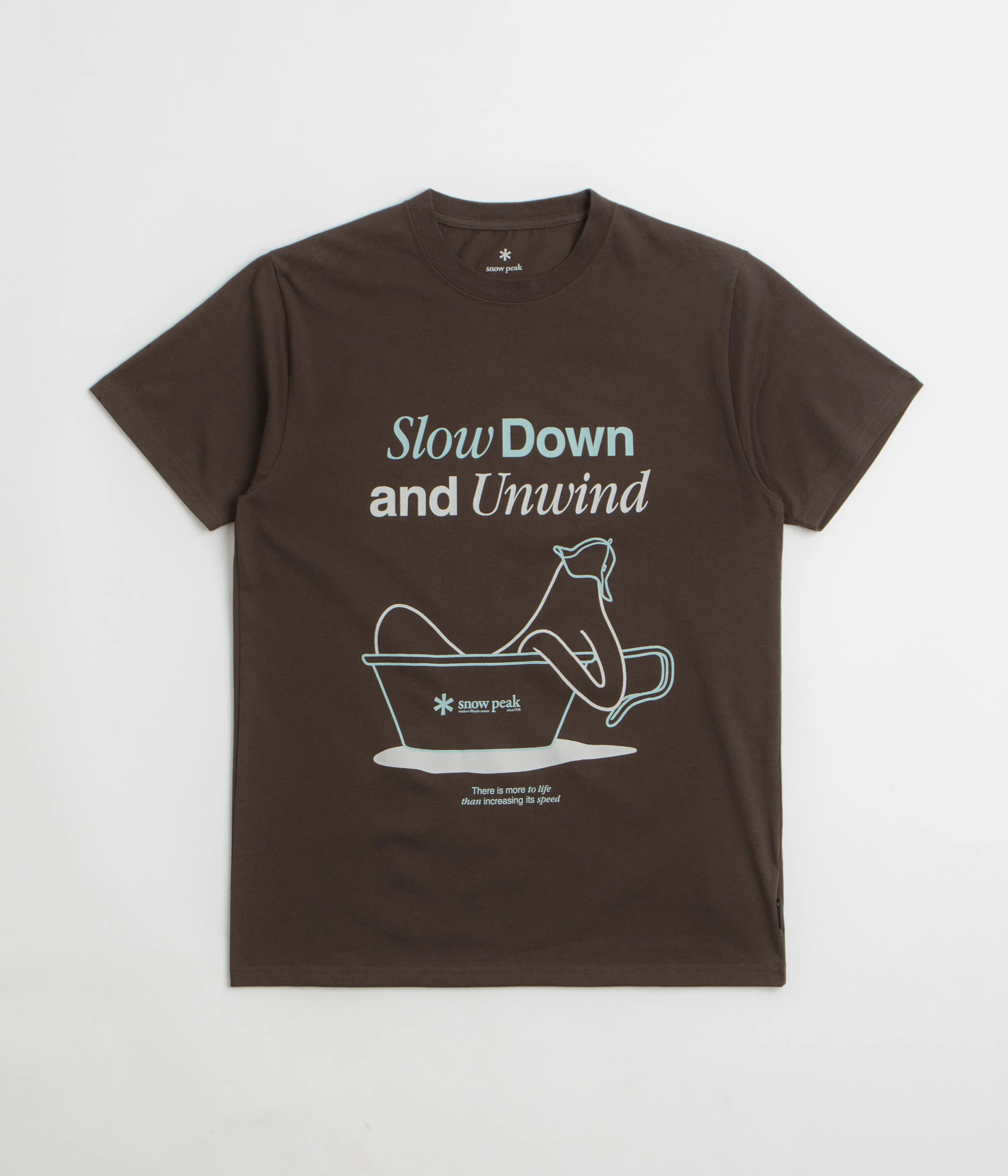 library event Snow Peak Relaxation T-Shirt - Dark Brown