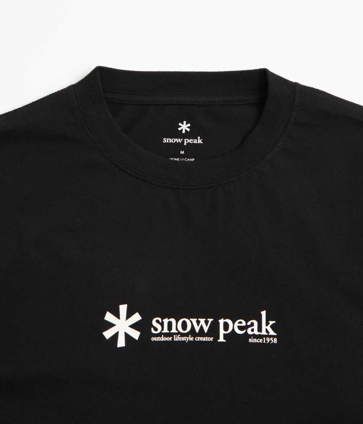 gym clothes Snow Peak Soft Cotton Logo T-Shirt - Black