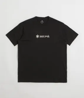 art gallery venue Stylish Snow Peak Soft Cotton Logo T-Shirt - Black
