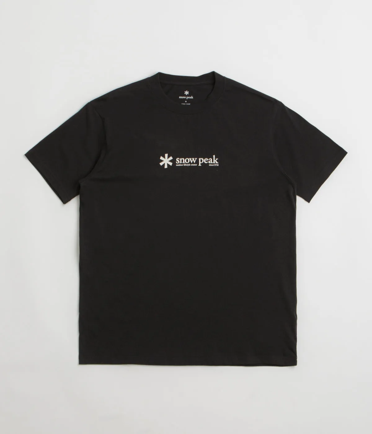 art gallery venue Stylish Snow Peak Soft Cotton Logo T-Shirt - Black
