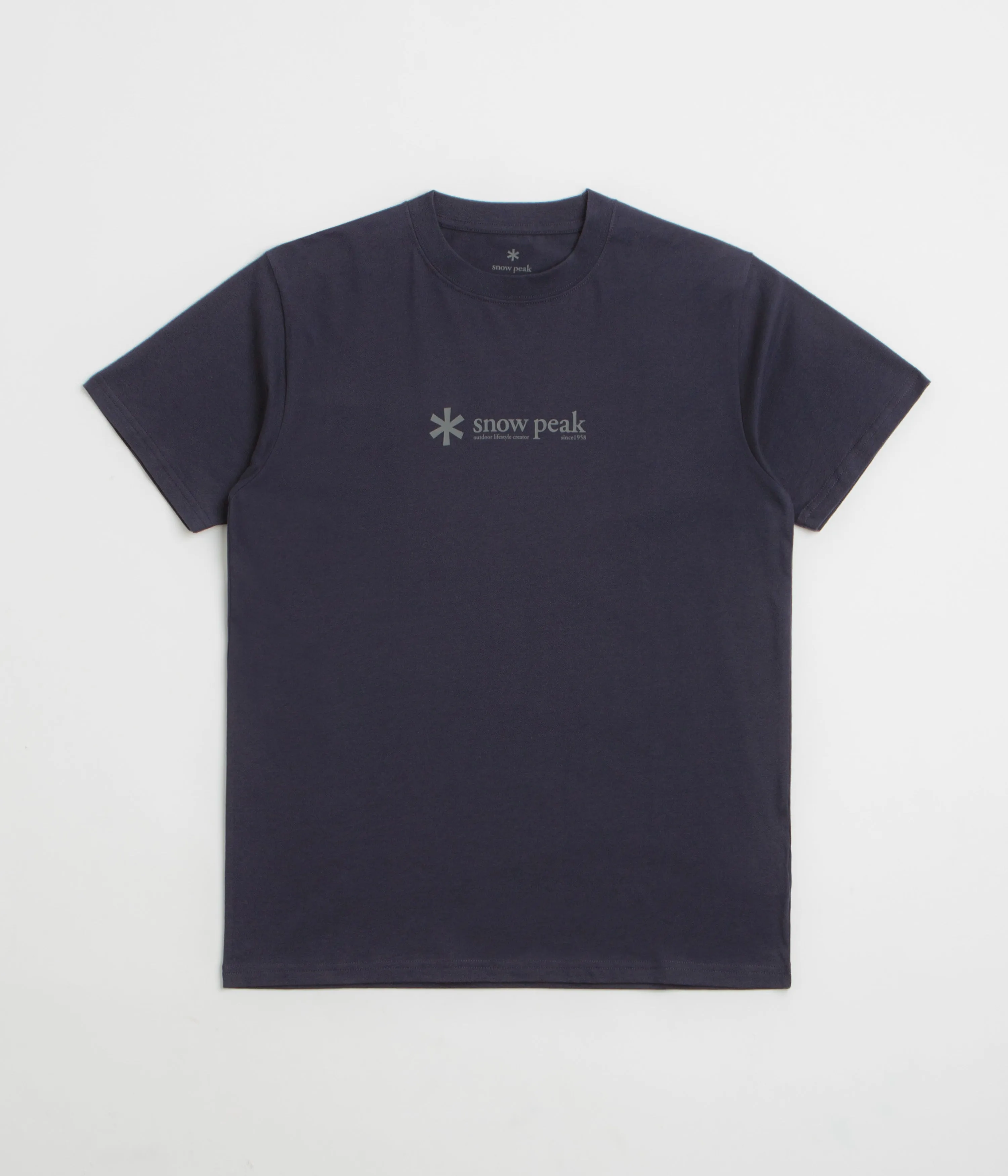 Snow Peak Soft Cotton Logo T-Shirt - Navy Elasticized