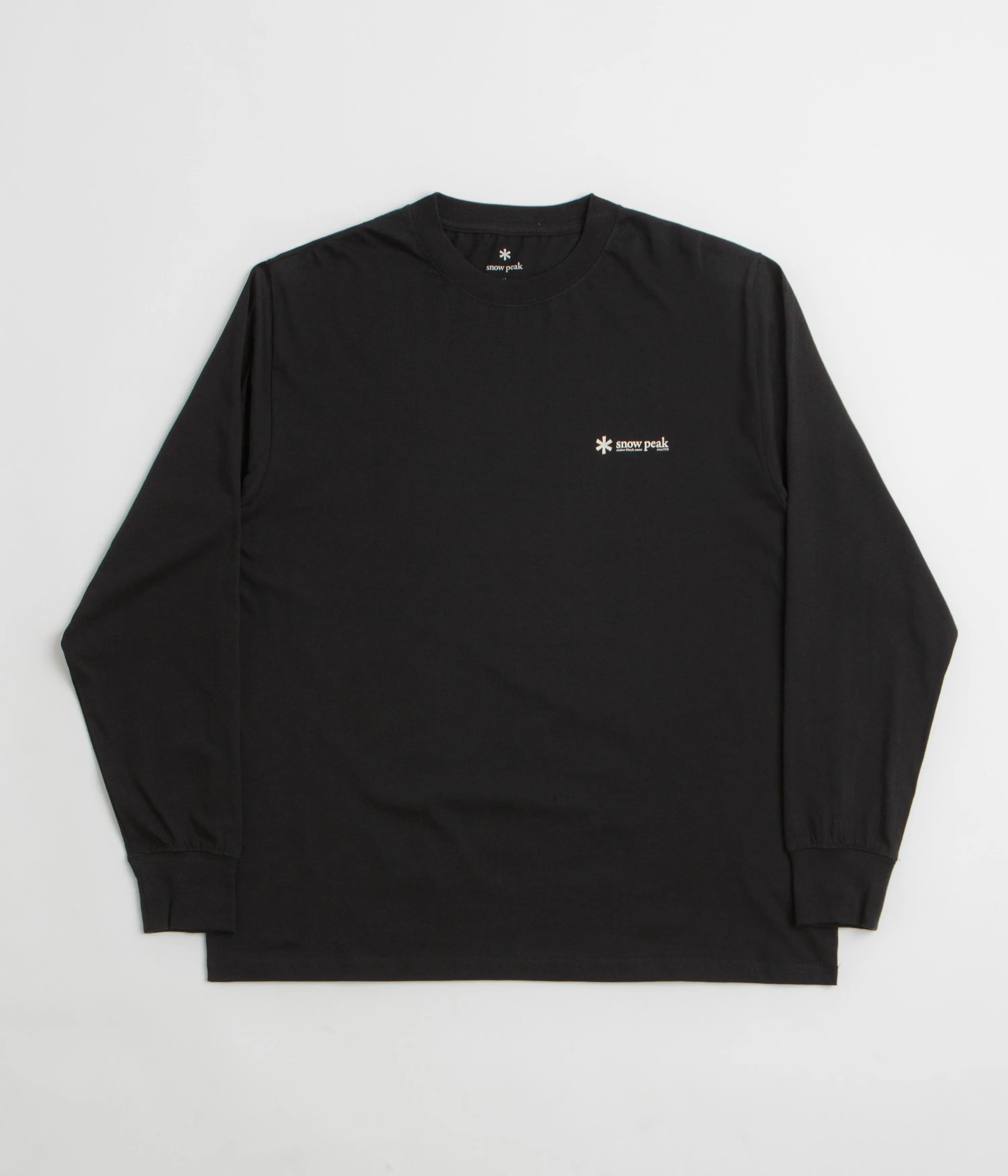Snow Peak Soft Cotton Relaxed Logo Long Sleeve T-Shirt - Black Zumba Anti-pilling