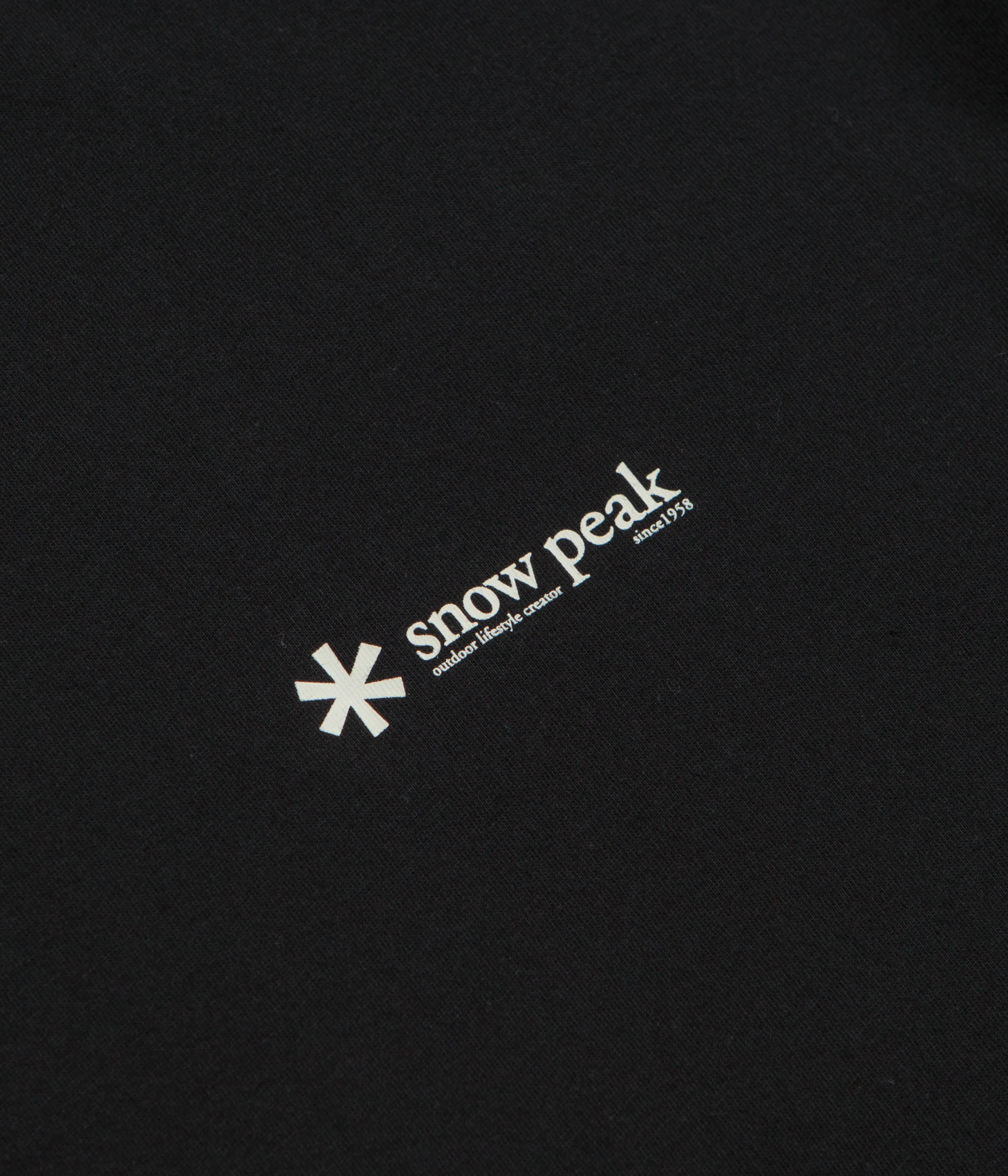 Snow Peak Soft Cotton Relaxed Logo Long Sleeve T-Shirt - Black embroidery