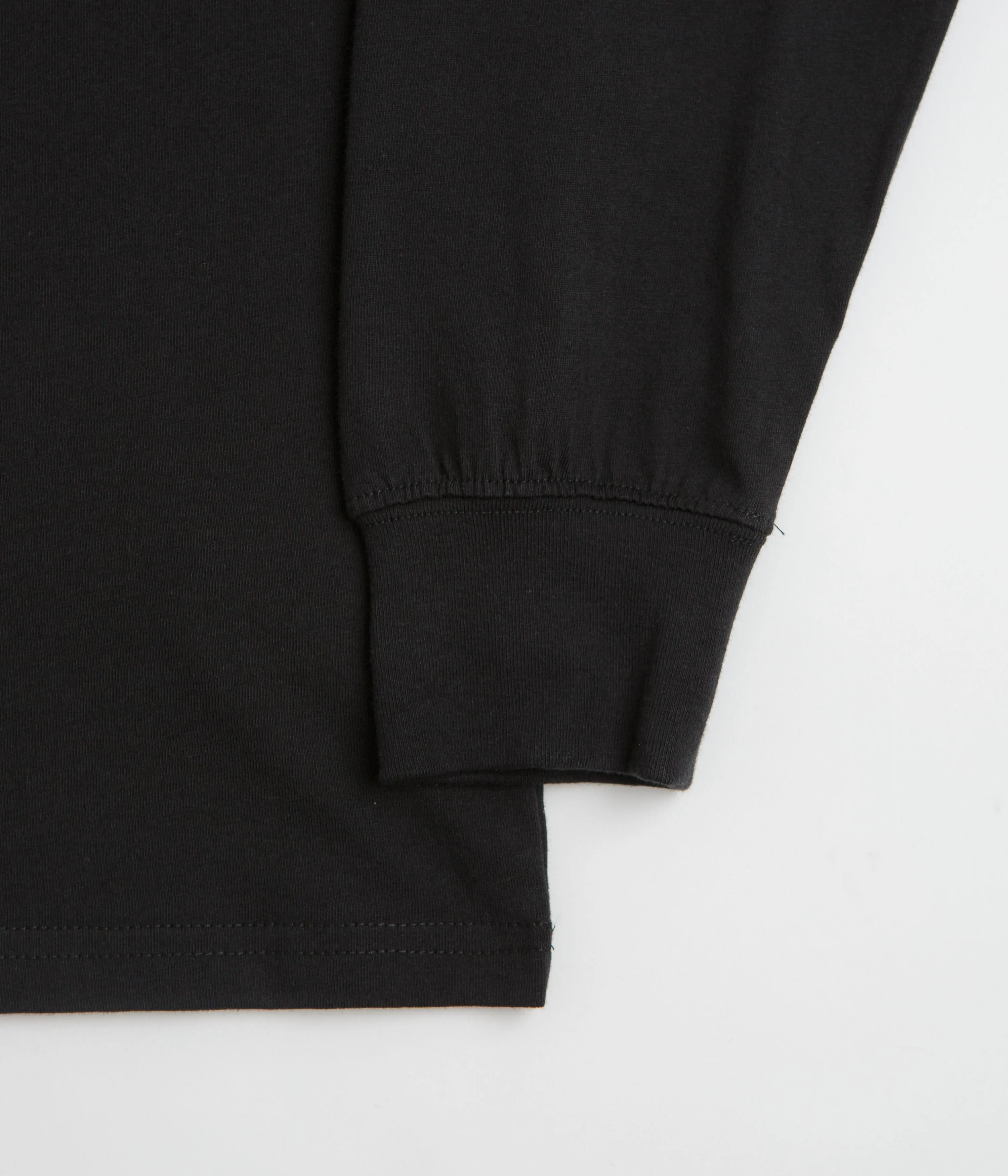 Bold Patterns Snow Peak Soft Cotton Relaxed Logo Long Sleeve T-Shirt - Black
