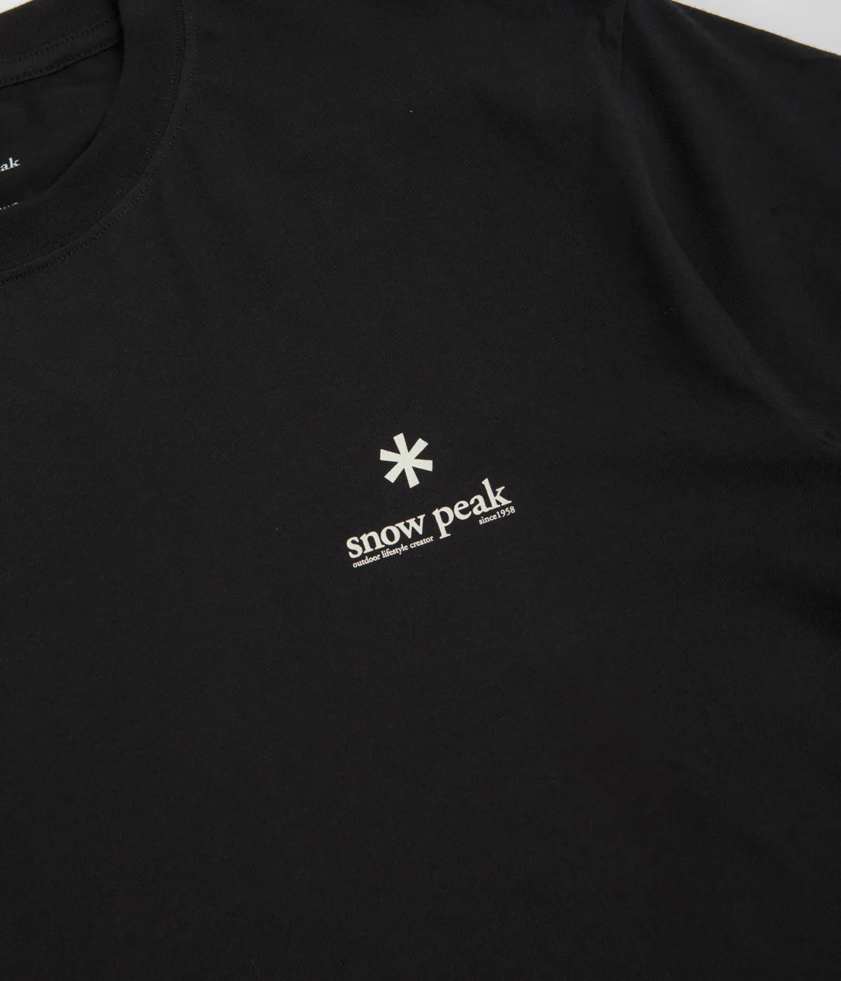 Snow Peak Soft Cotton Relaxed Logo T-Shirt - Black leggings silhouette