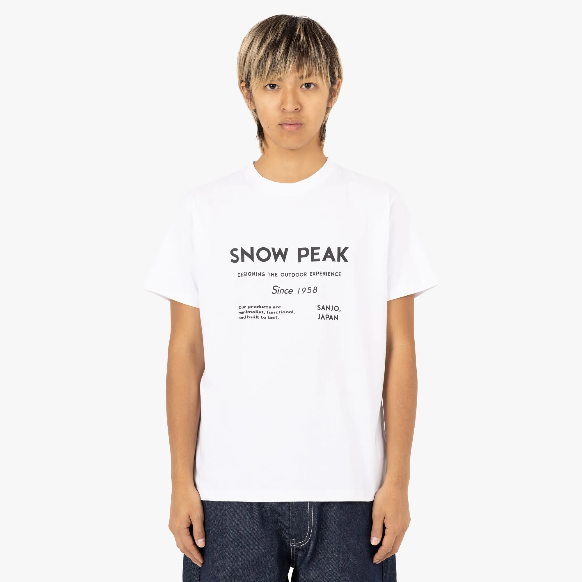 Coffee Shop Snow Peak SP Typography T-Shirt / White