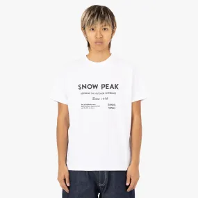 Coffee Shop Snow Peak SP Typography T-Shirt / White