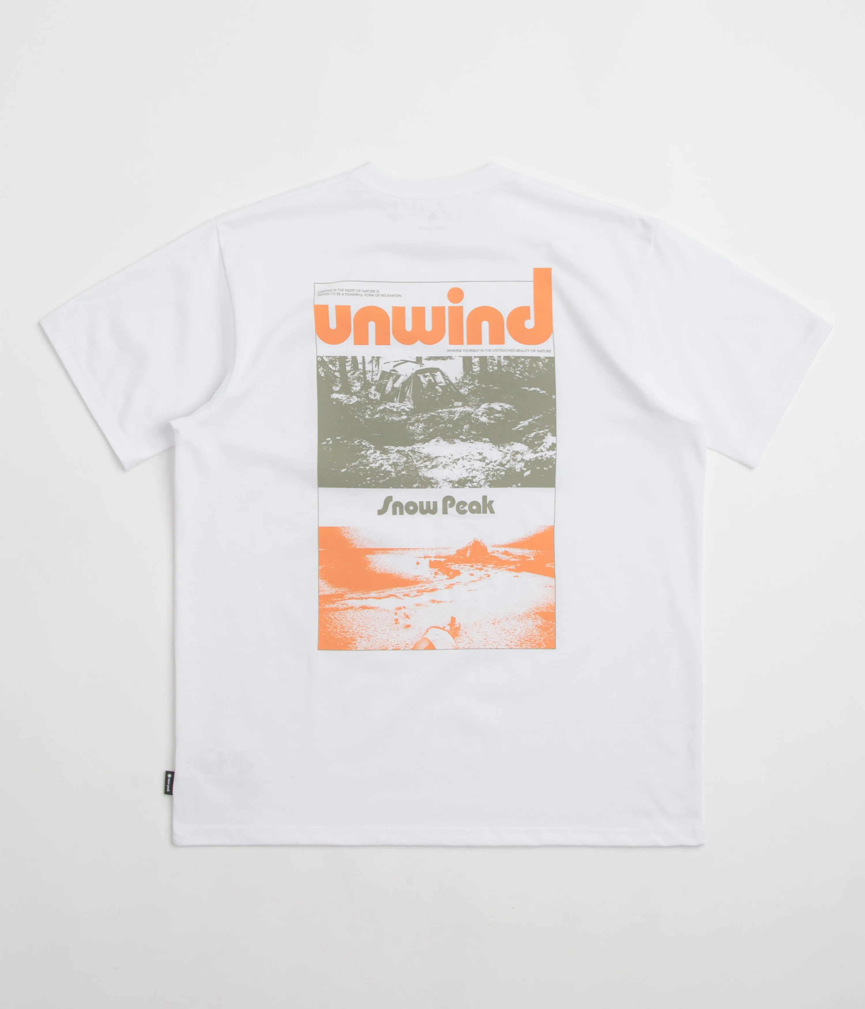 Snow Peak Unwind T-Shirt - White cotton material Ergonomic Sleeve Length