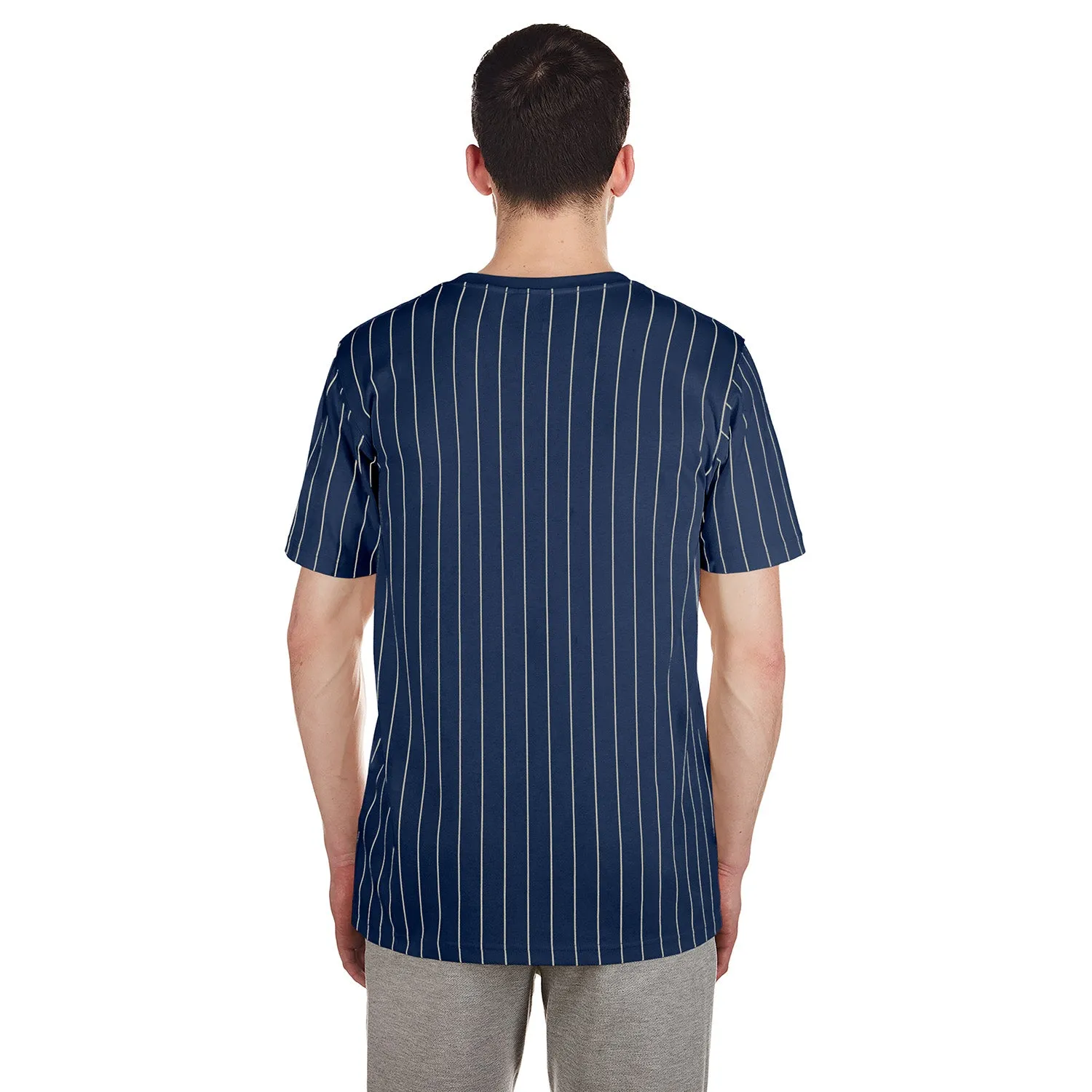 Astros Chrome Pinstripe Tee - Mens StaticFree Lining NonBindingCollar