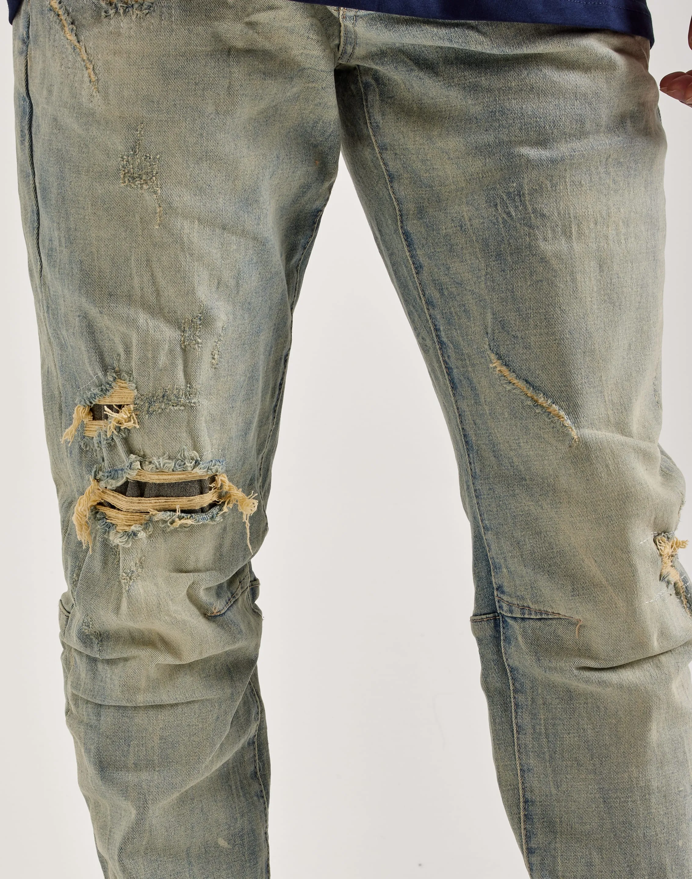 EcoDyeProcess Smoke Rise Rip & Repair Slim Denim Jeans