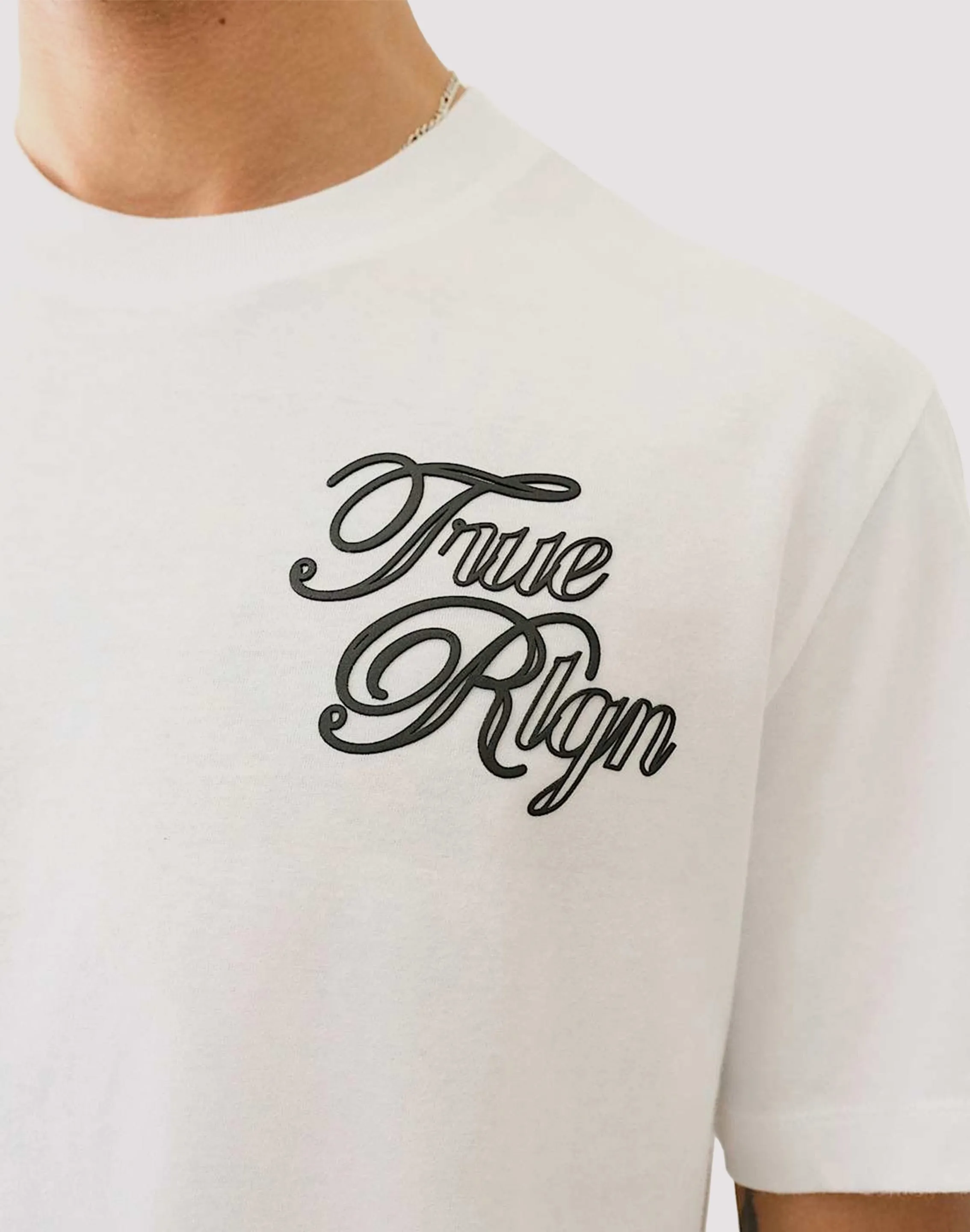 True Religion Multi Logo Tee MoistureControl Fabric Sharp Cut