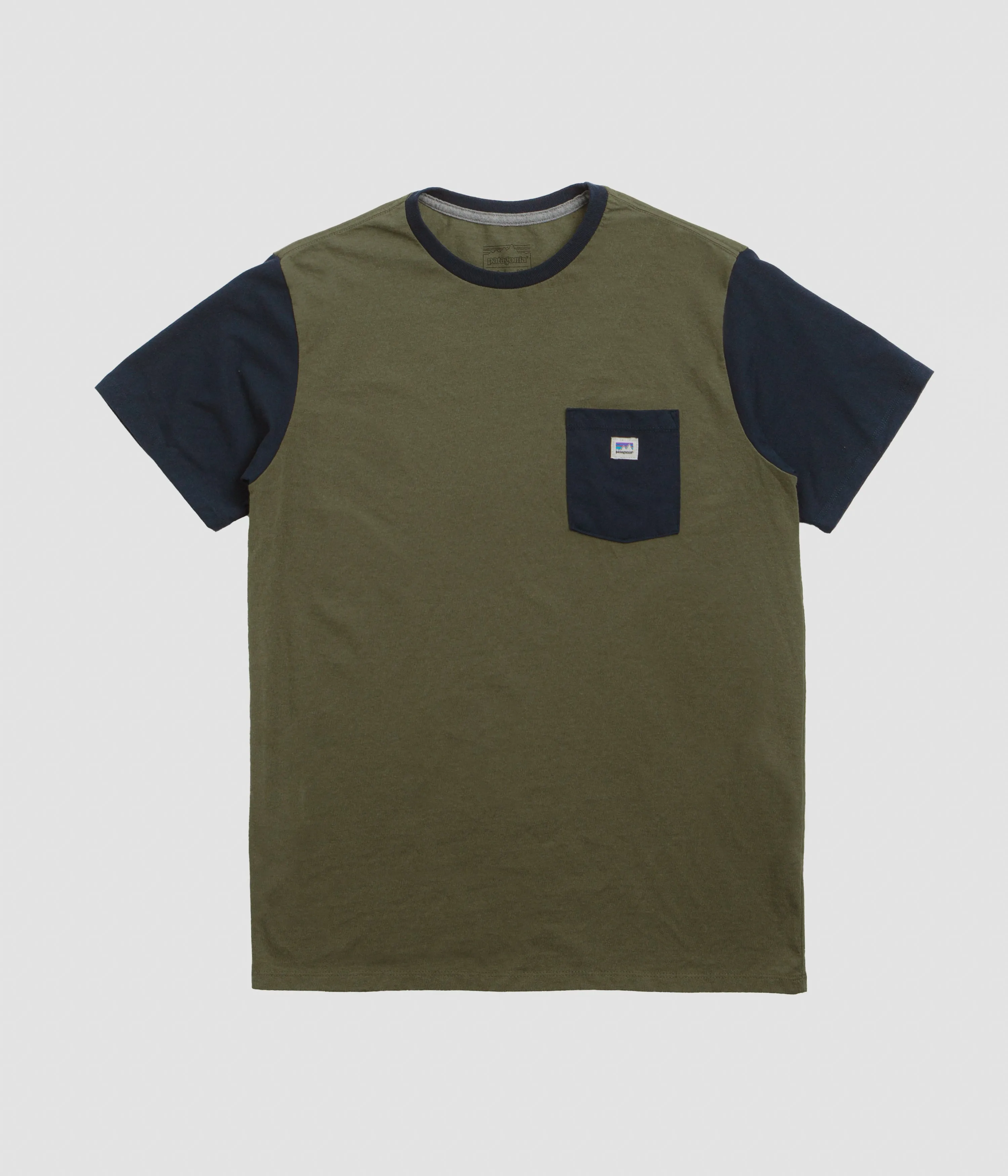 Patagonia Shop Sticker Pocket Responsibili-Tee T-Shirt - Tent Green Activewear