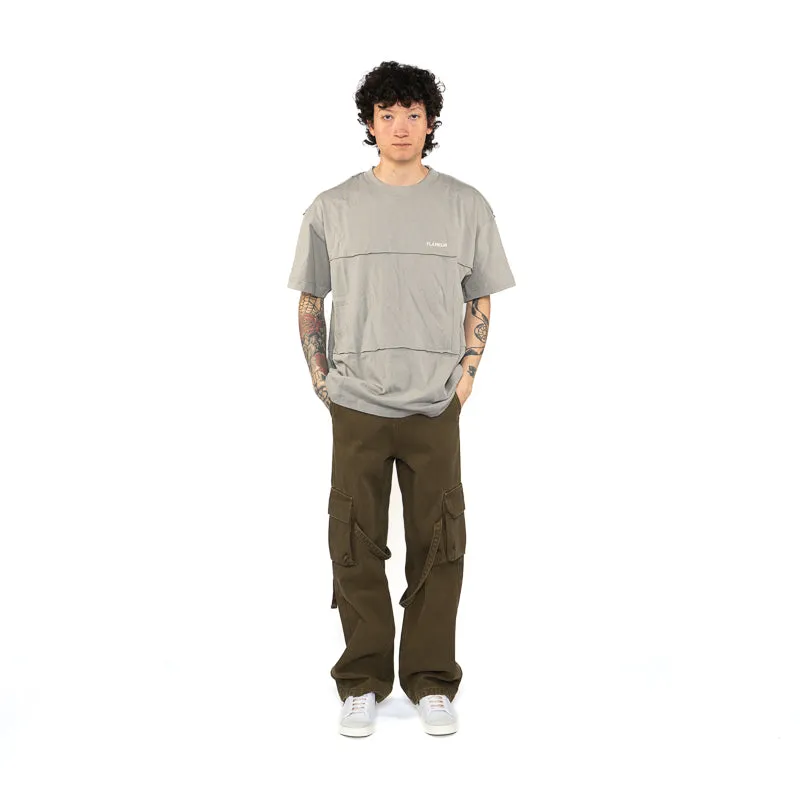 Flaneur Cut & Sew Tee - Concrete Grey adjustable sleeves rayon shirt