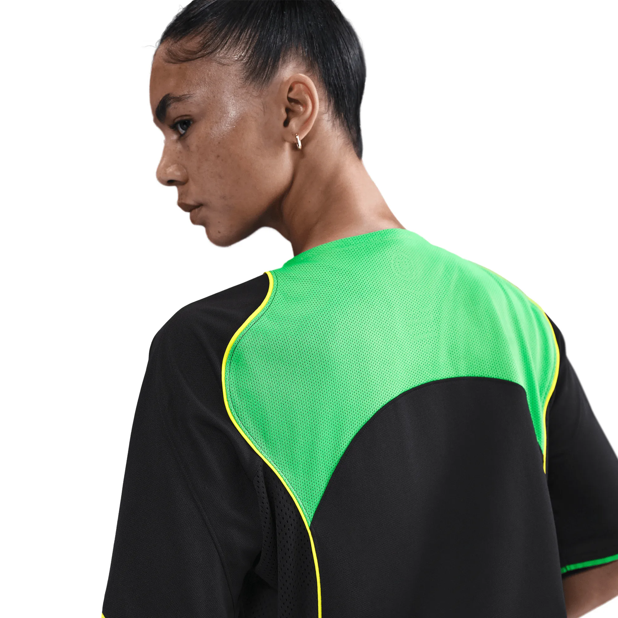 TOTAL 90 DRI-FIT SOCCER JERSEY - BLACK / GREEN SPARK Sport Ease QuickRelease Closures