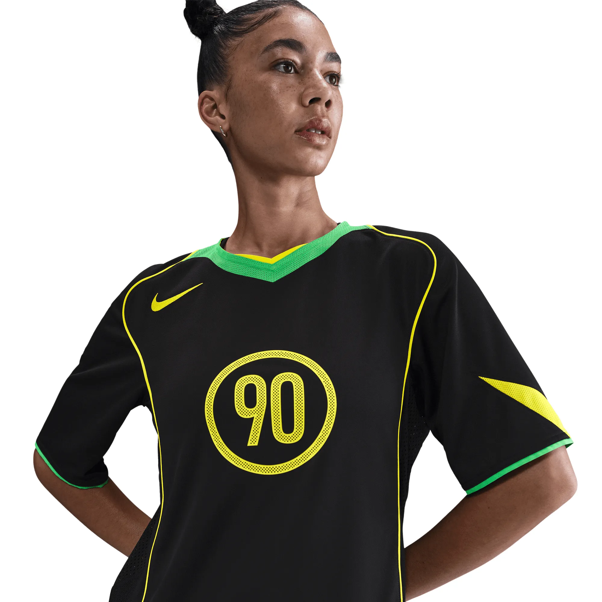 TOTAL 90 DRI-FIT SOCCER JERSEY - BLACK / GREEN SPARK DoubleLayered