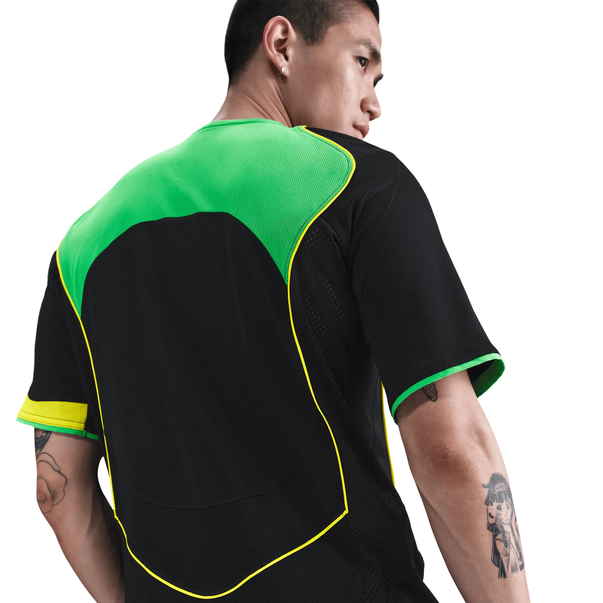 Friend Vibe FormFitting Cut TOTAL 90 DRI-FIT SOCCER JERSEY - BLACK / GREEN SPARK