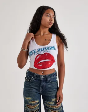 True Religion Crystal Lips Tank Top Princess Glow Fantasy Glow