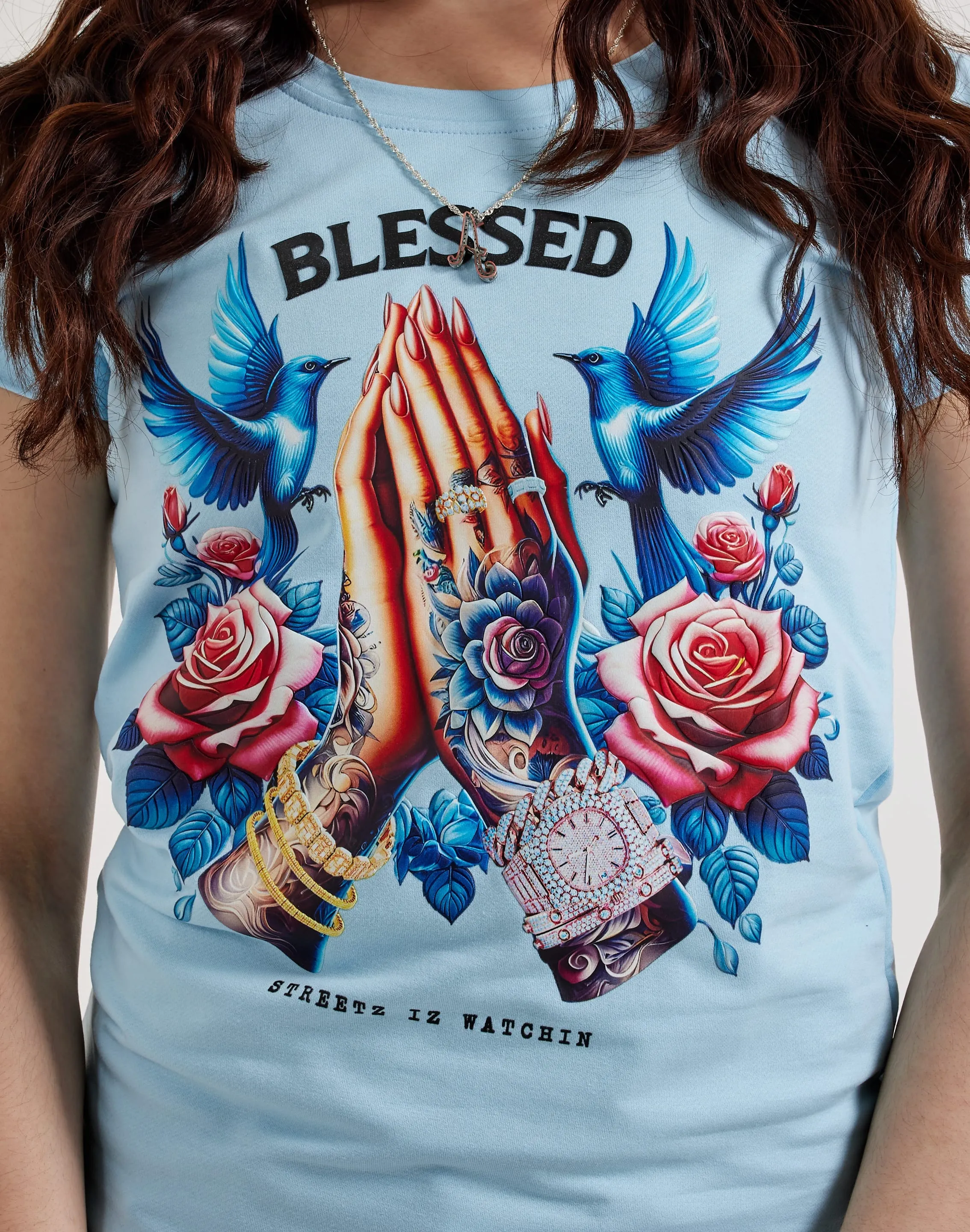 Compact Packable Design Streetz Iz Watchin Blessed Tee