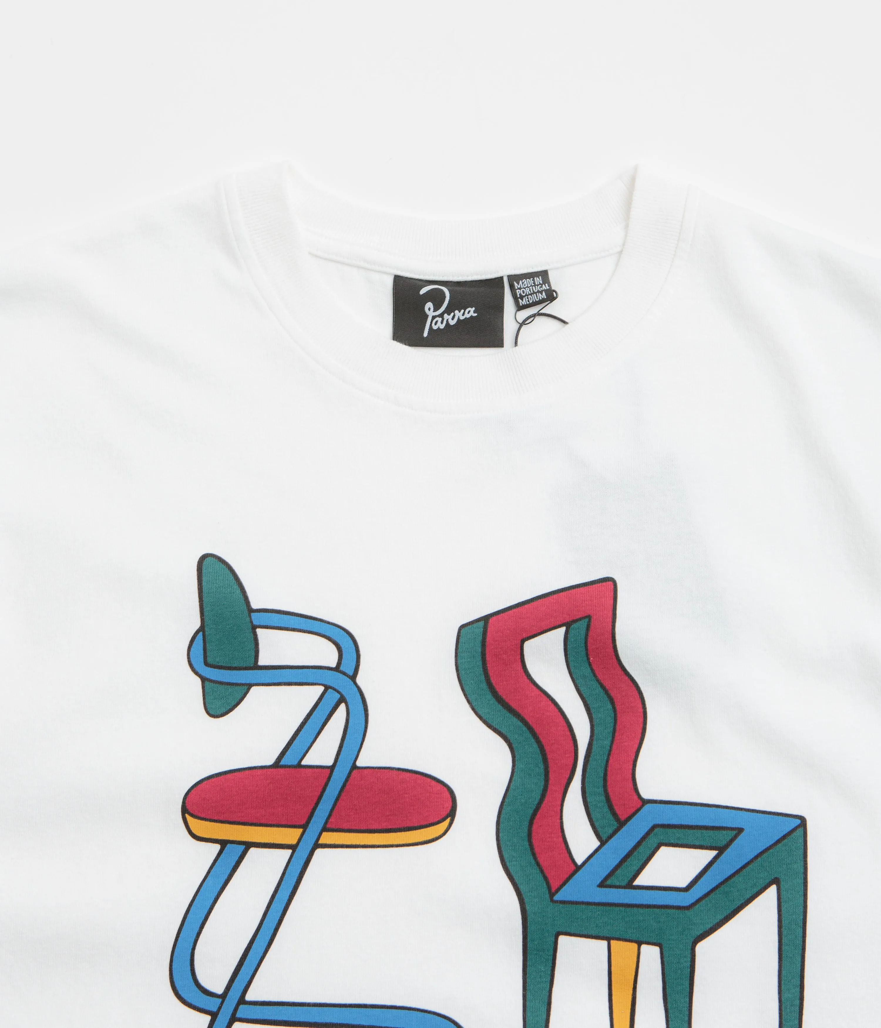 rolled sleeves arcade venue by Parra Unreasonable Chairs T-Shirt - White