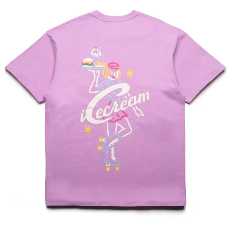 Lace trim RV venue Ice Cream Waitress Tee - Orchid