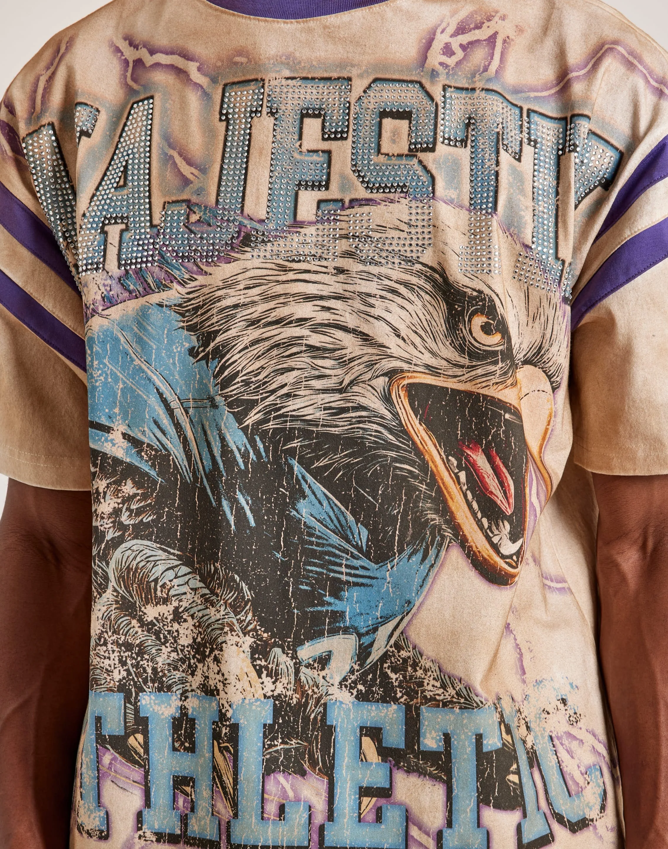 Adjustable drawstring QuickDrying Fiber Majestik The World Eagle Tee