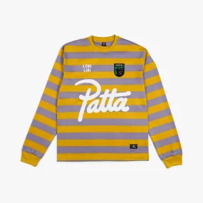 Patta Striped Longsleeve Football Jersey Chalk Violet museum event Modern Design