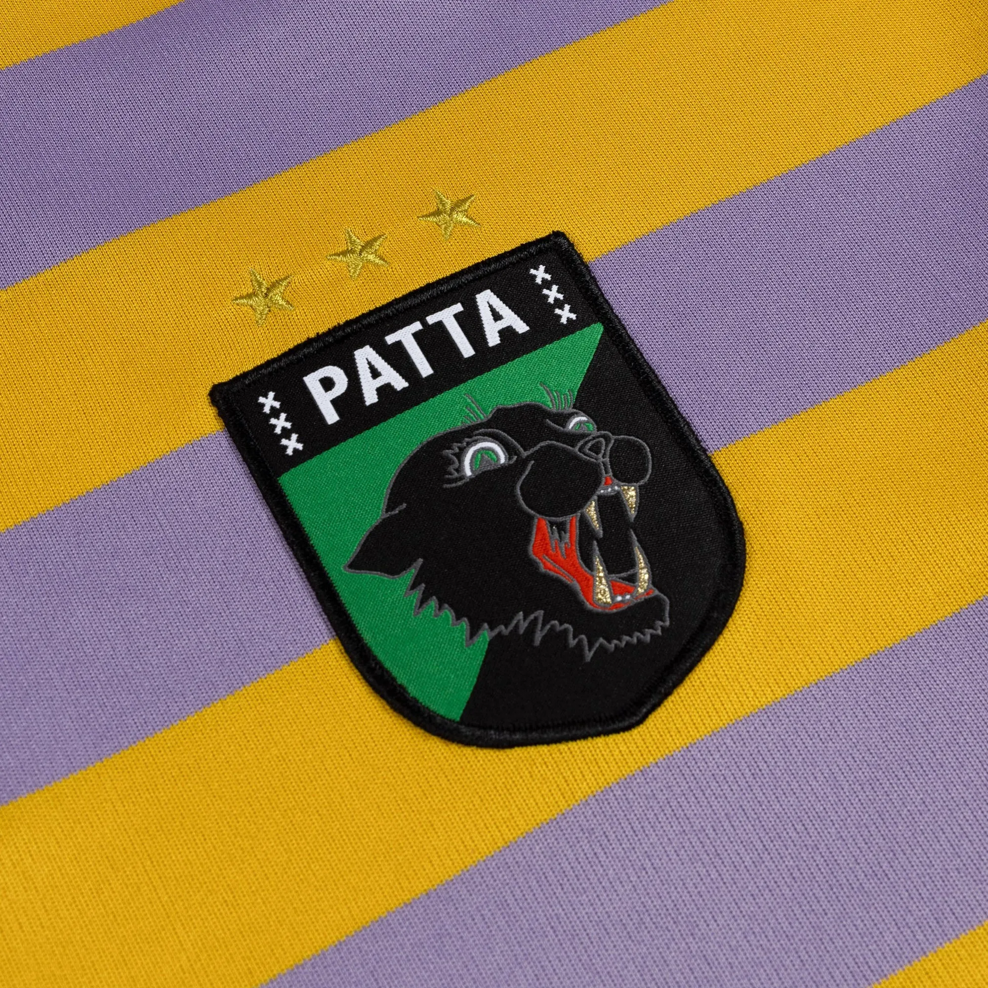 Personalized Patta Striped Longsleeve Football Jersey Chalk Violet