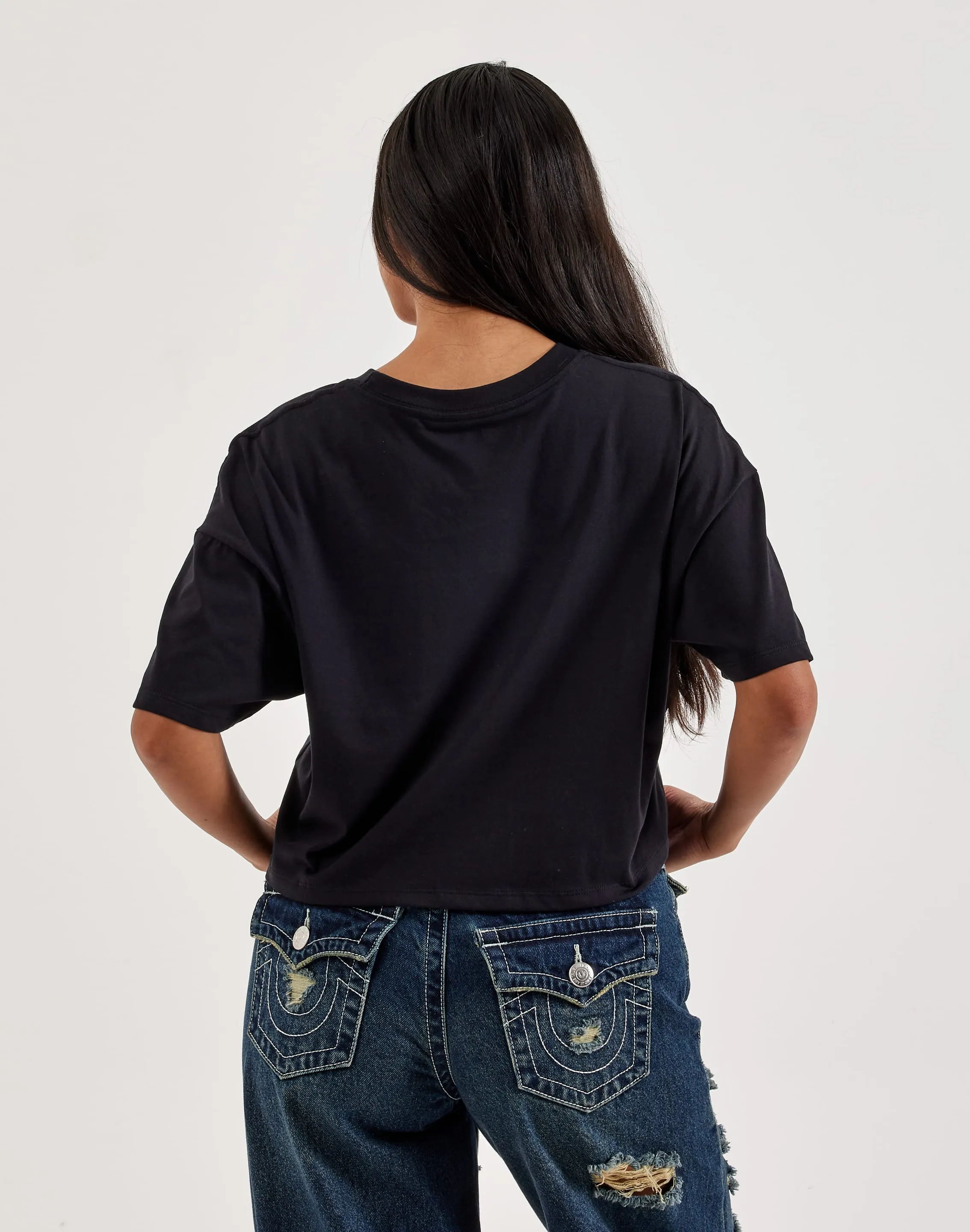 WrinkleFree Material True Religion Embroidered Buddha Tee