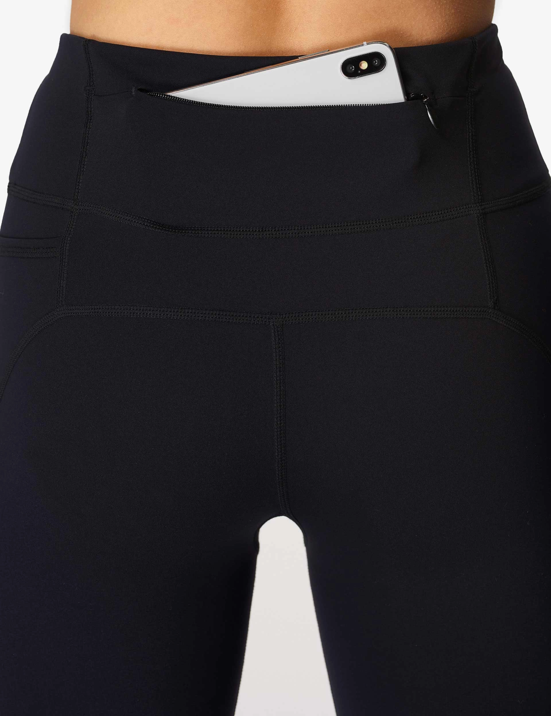 Power 7/8 Gym Leggings - Black Yoga Class Breathable Fabric Extra Soft Summer Wear