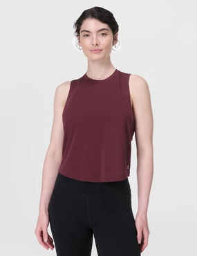 Soft Flow Studio Twist Back Vest - Garnet Red Long - term - usable Chic Active