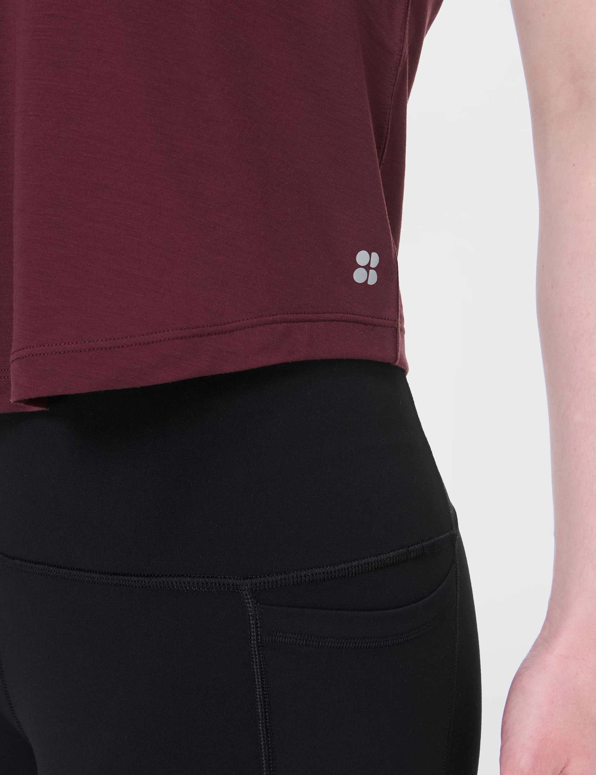 Soft Flow Studio Twist Back Vest - Garnet Red Seam Free Design water storage
