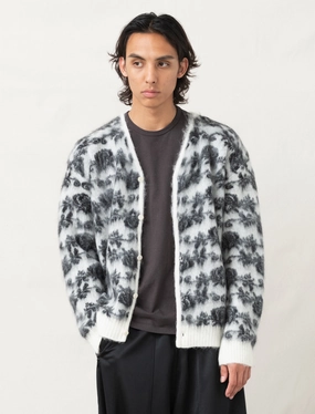 Airtight Fasteners Mohair Rose Cardigan (Ice White)