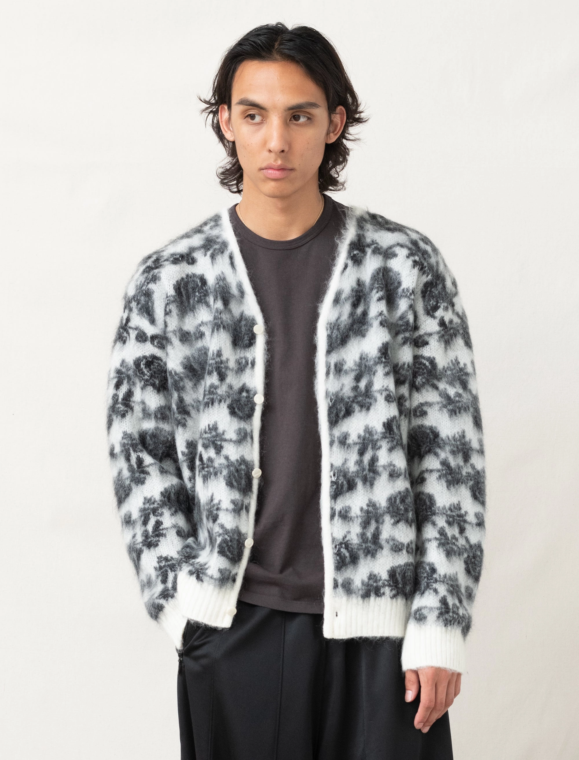Airtight Fasteners Mohair Rose Cardigan (Ice White)