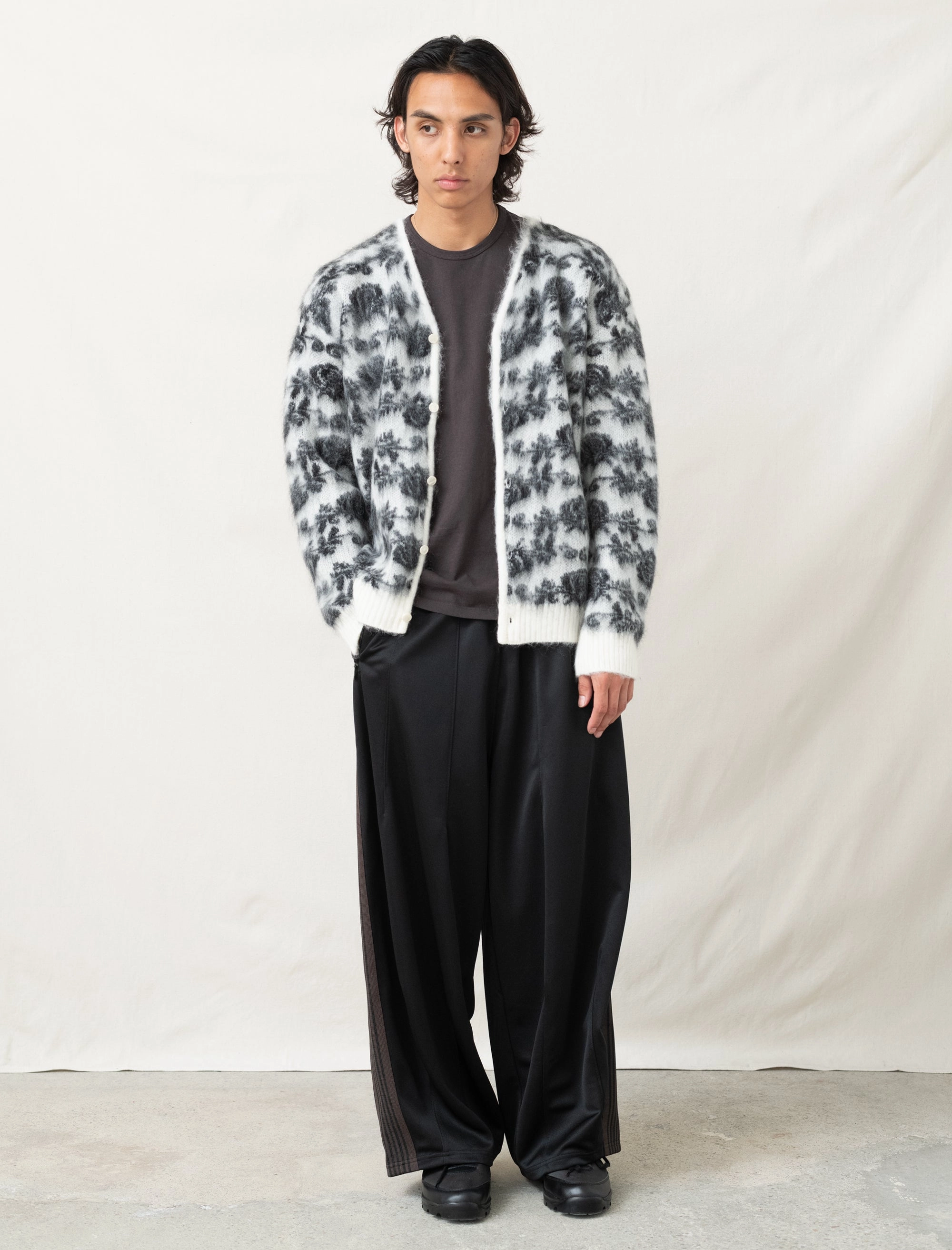 Mohair Rose Cardigan (Ice White) Dynamic Compression Fit Convertible Sleeves