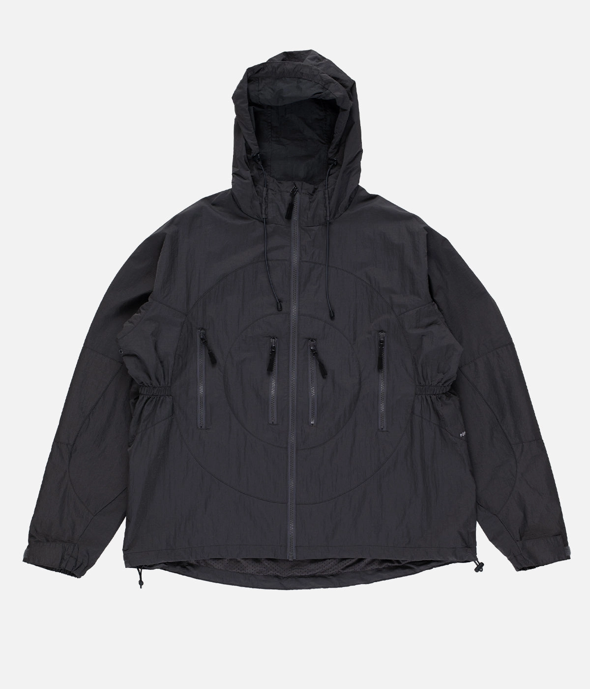 Elastic Binding Pop Hooded O Jacket