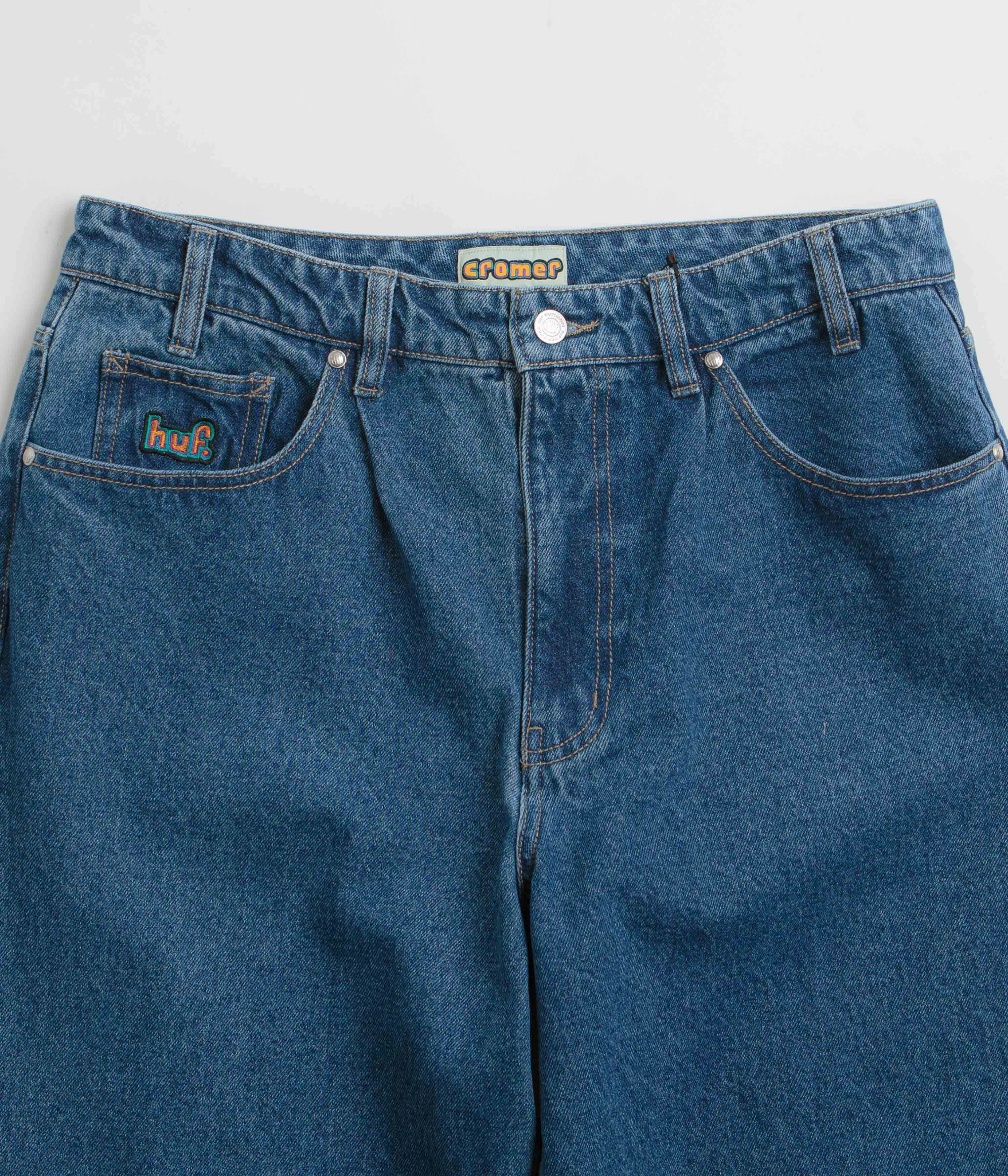 HUF Cromer Jeans - Stone Wash Indigo Reflective Trim Options