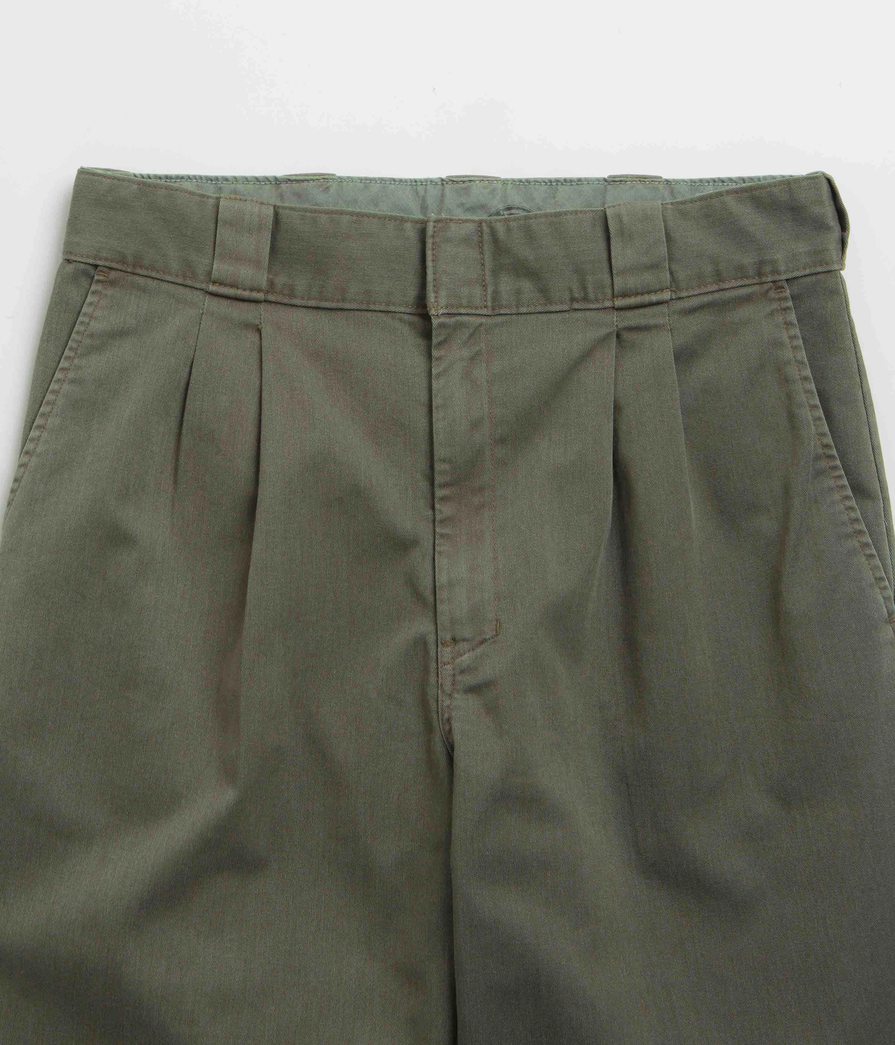Dickies Unionville Pleated Work Pants - Military Green Wrinkle Resistant Everyday Style